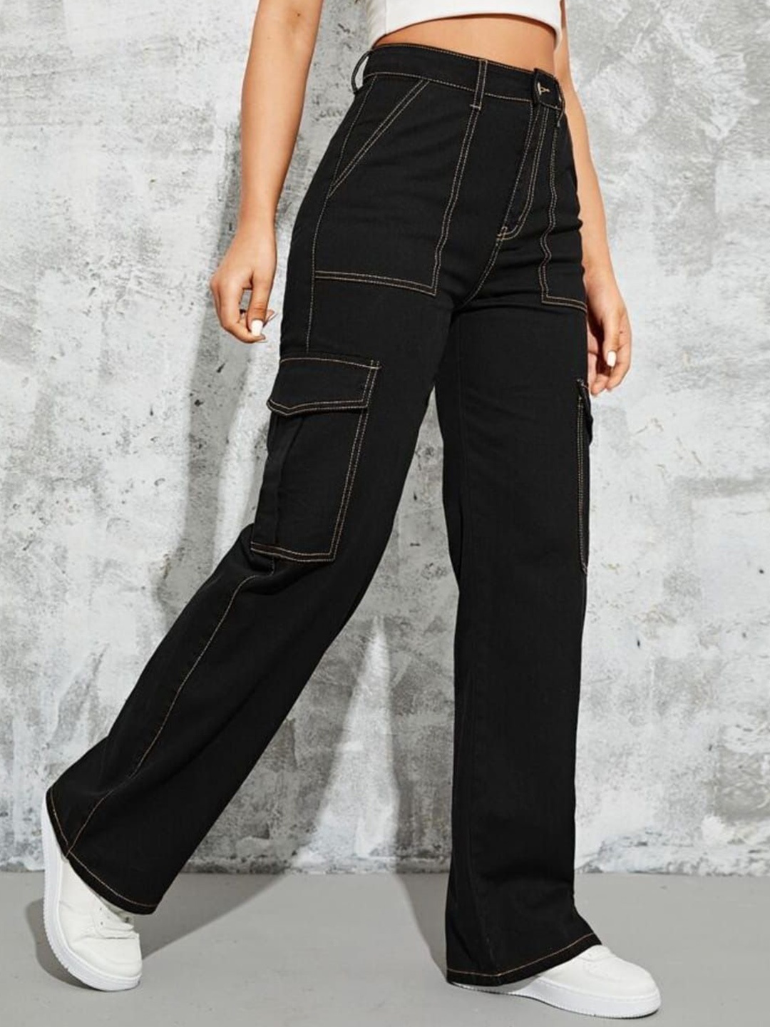 

Next One Women Smart Straight Fit High-Rise Stretchable Jeans, Black