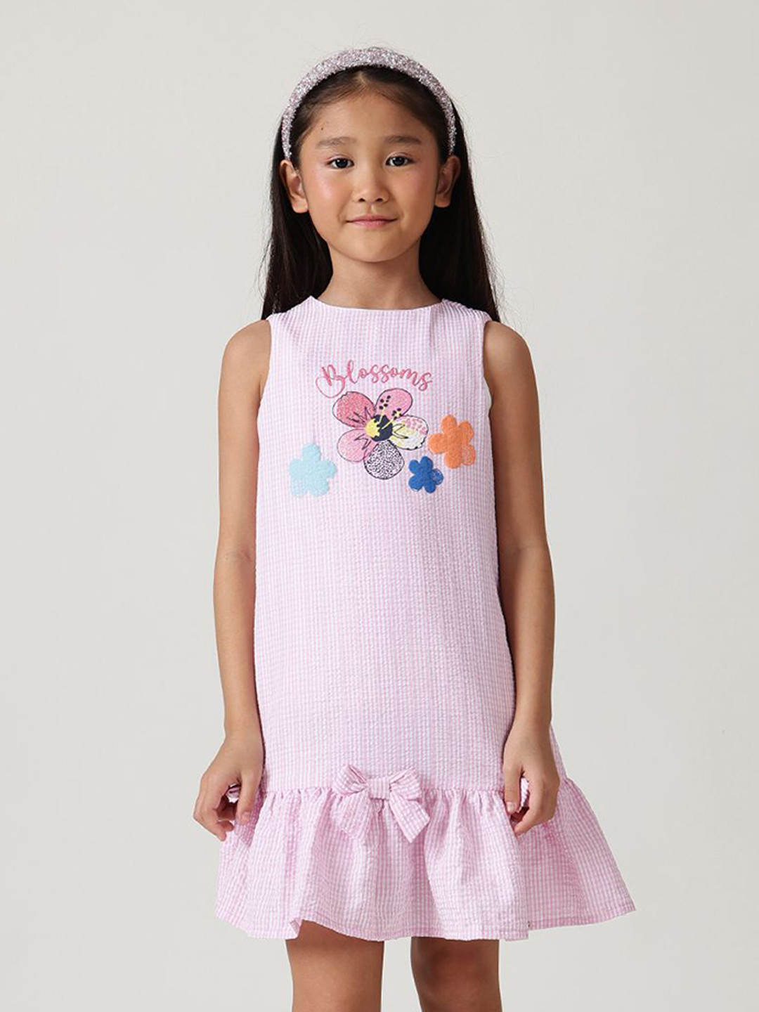 

One Friday Striped A-Line Dress, Pink