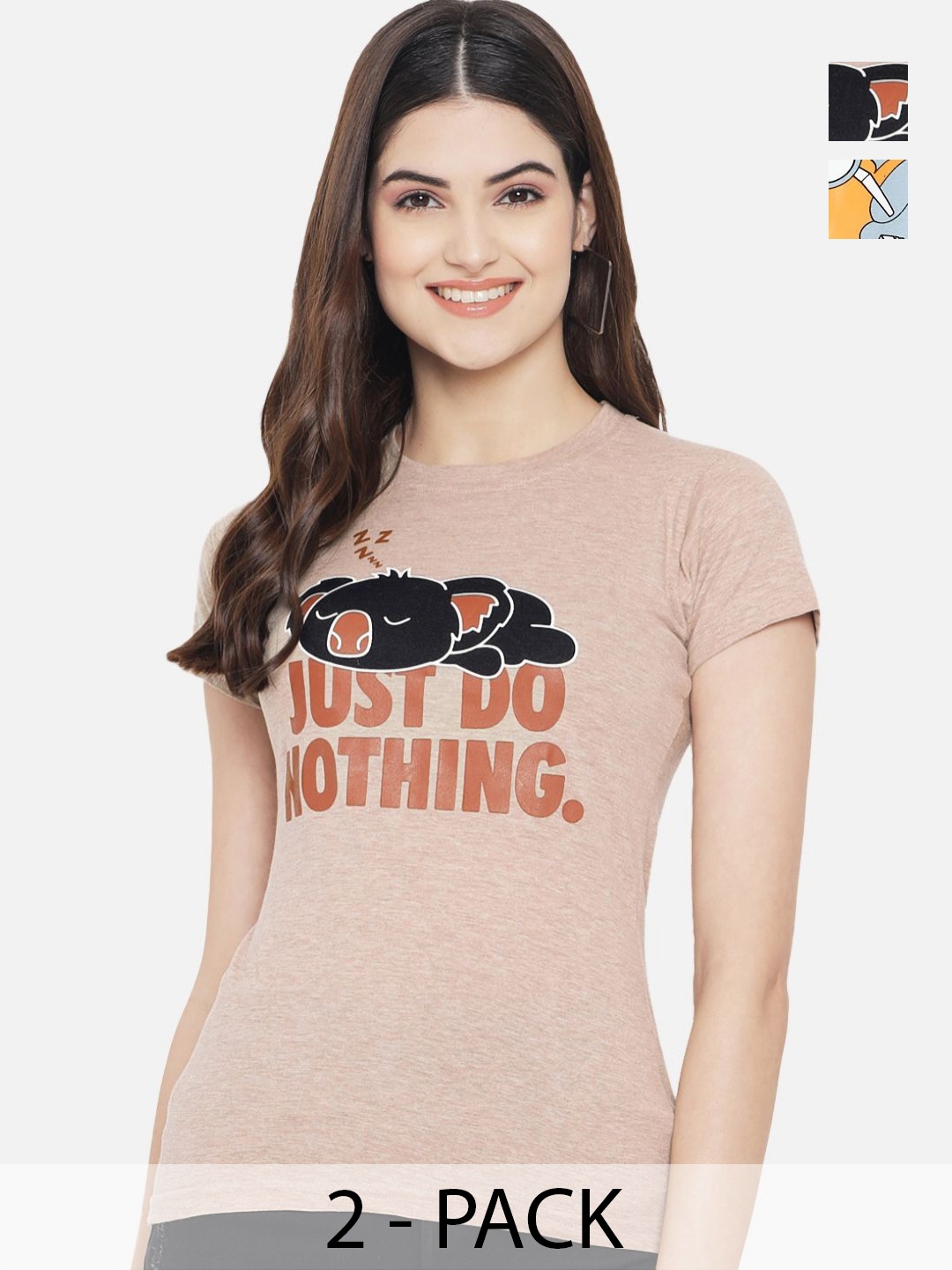 

Dreambe Women Typography Printed T-shirt, Multi