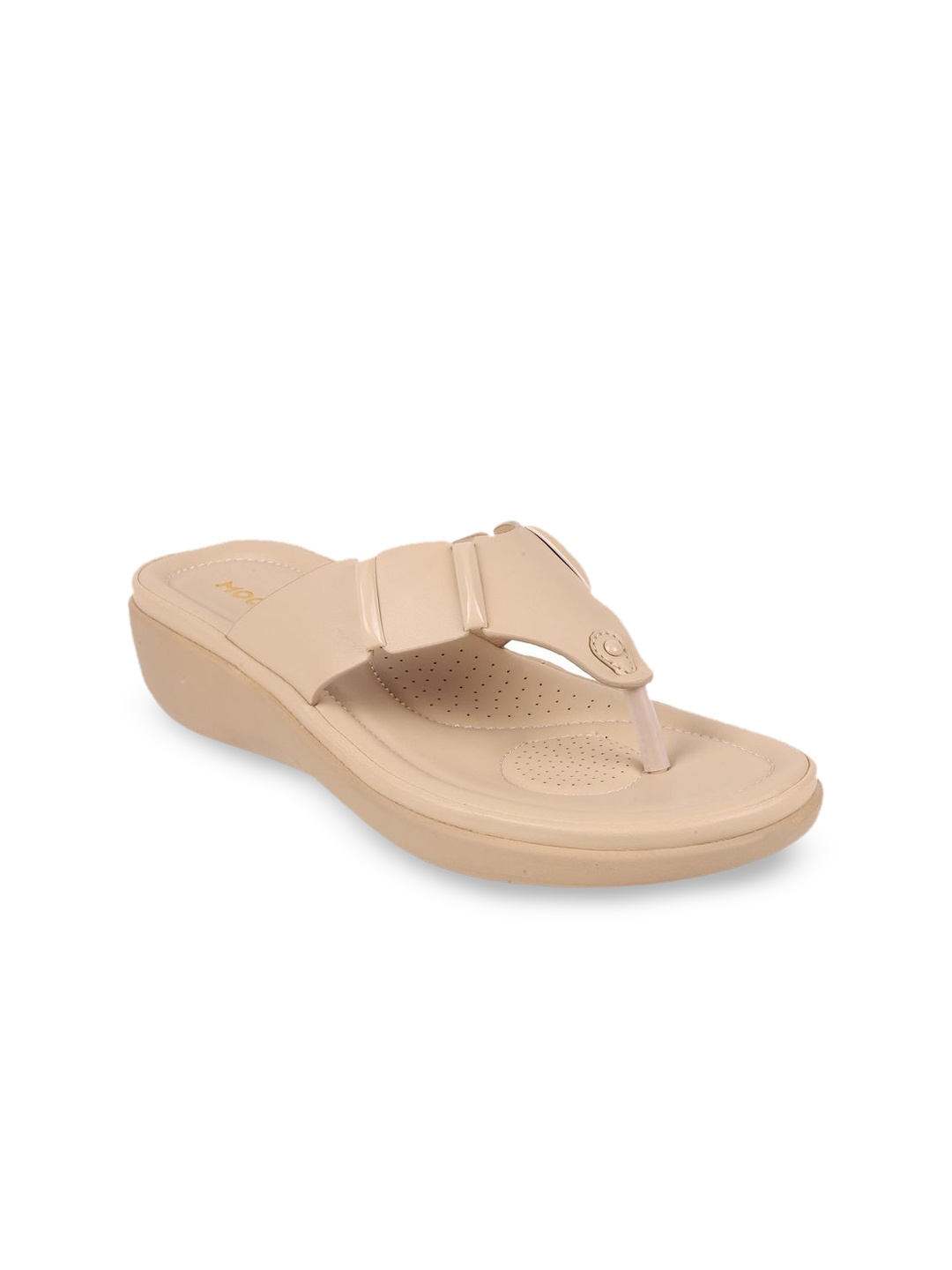 

Mochi Women Open Toe Flats, Beige