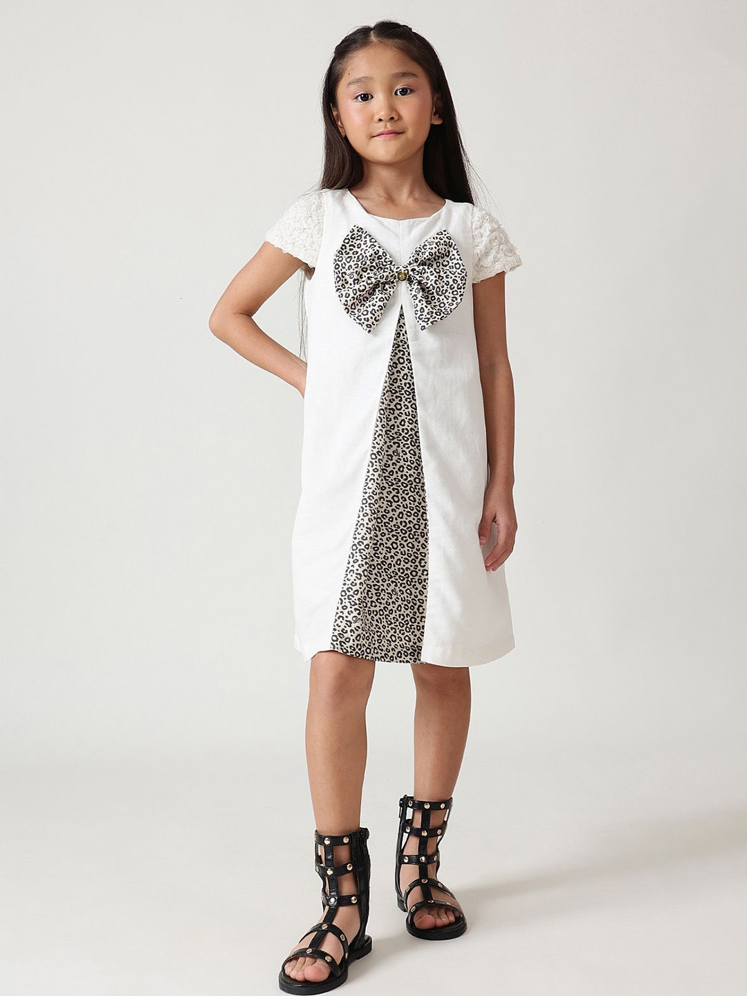 

One Friday Floral A-Line Dress, Off white