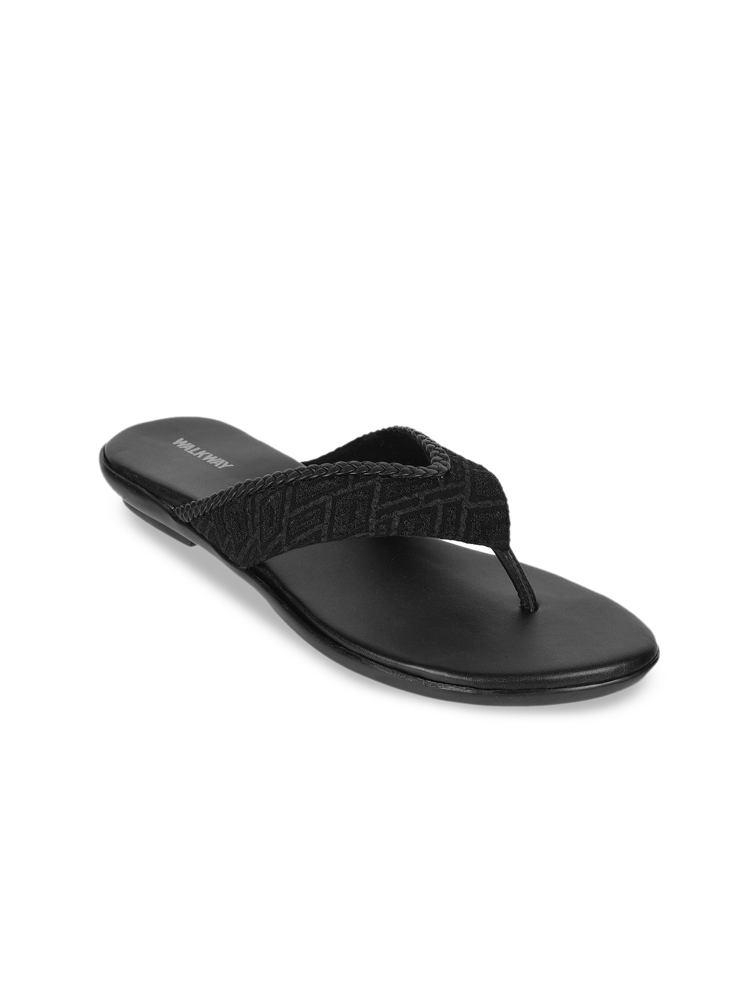 

WALKWAY by Metro Women Textured Open Toe Flats, Black