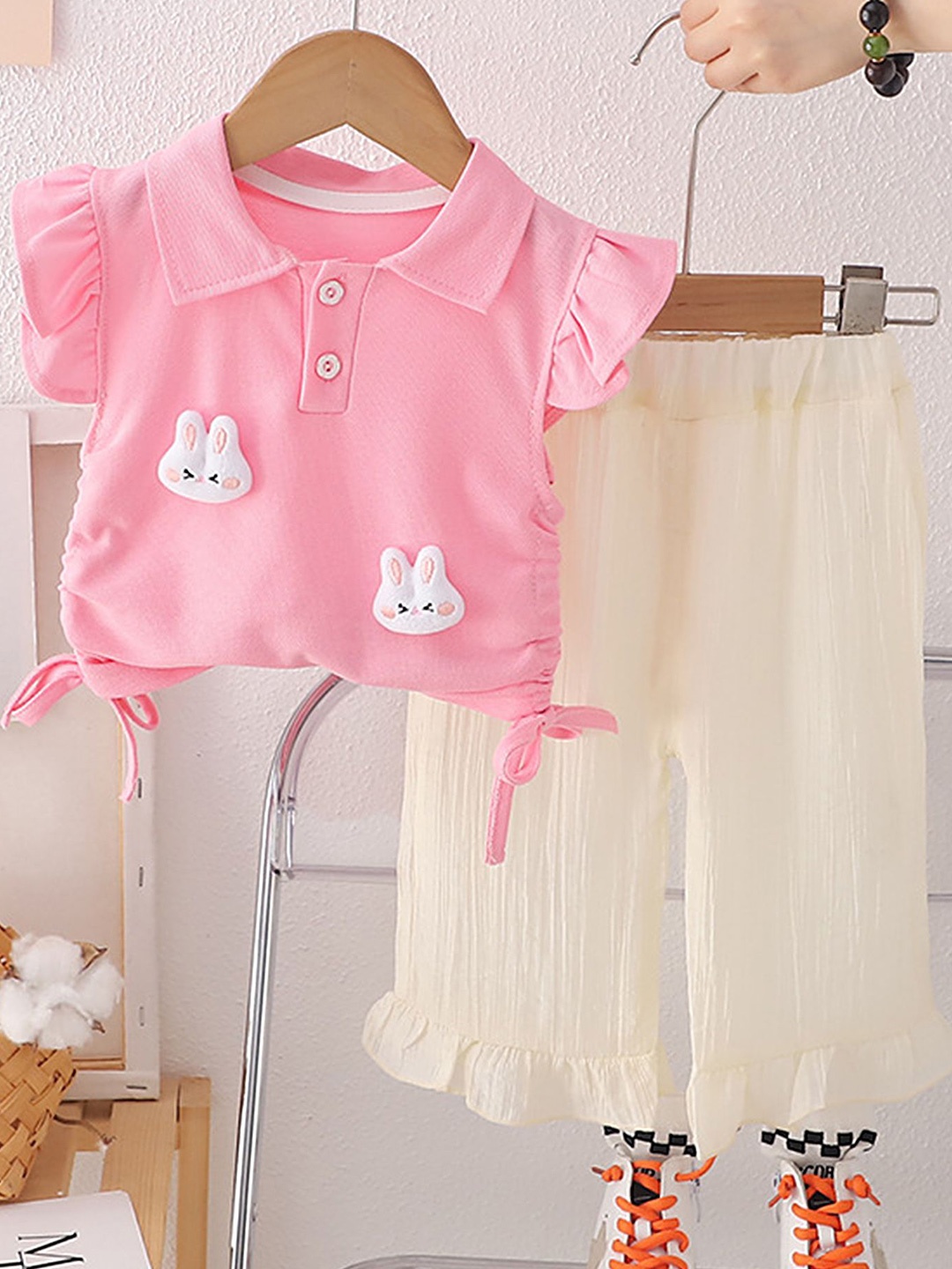 

LULU & SKY Girls T-shirt with Shorts, Pink