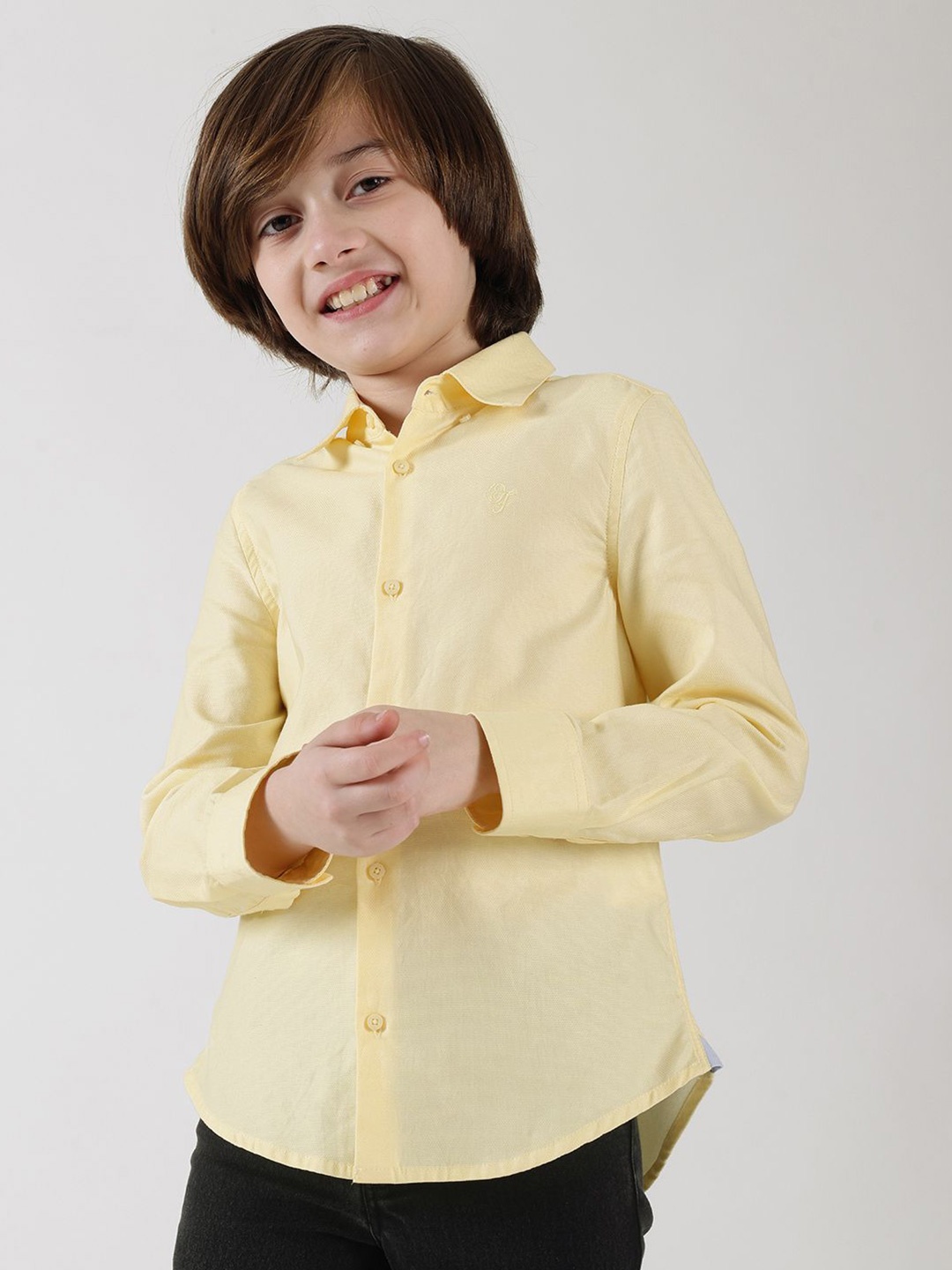 

One Friday Boys Comfort Opaque Casual Shirt, Yellow