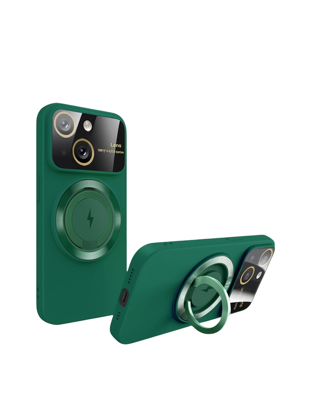 

QRIOH Solid Printed iPhone 15 Plus Back Case Mobile Accessories, Green