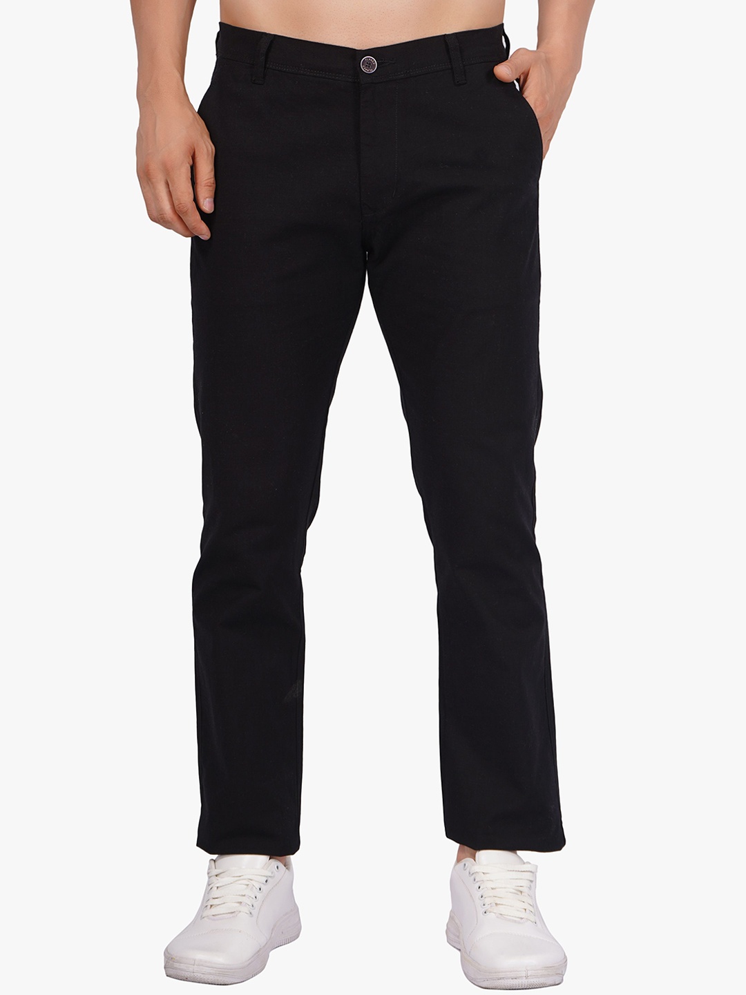 

PENTHOUSES 4446 Men Slim Fit Chinos Trousers, Black