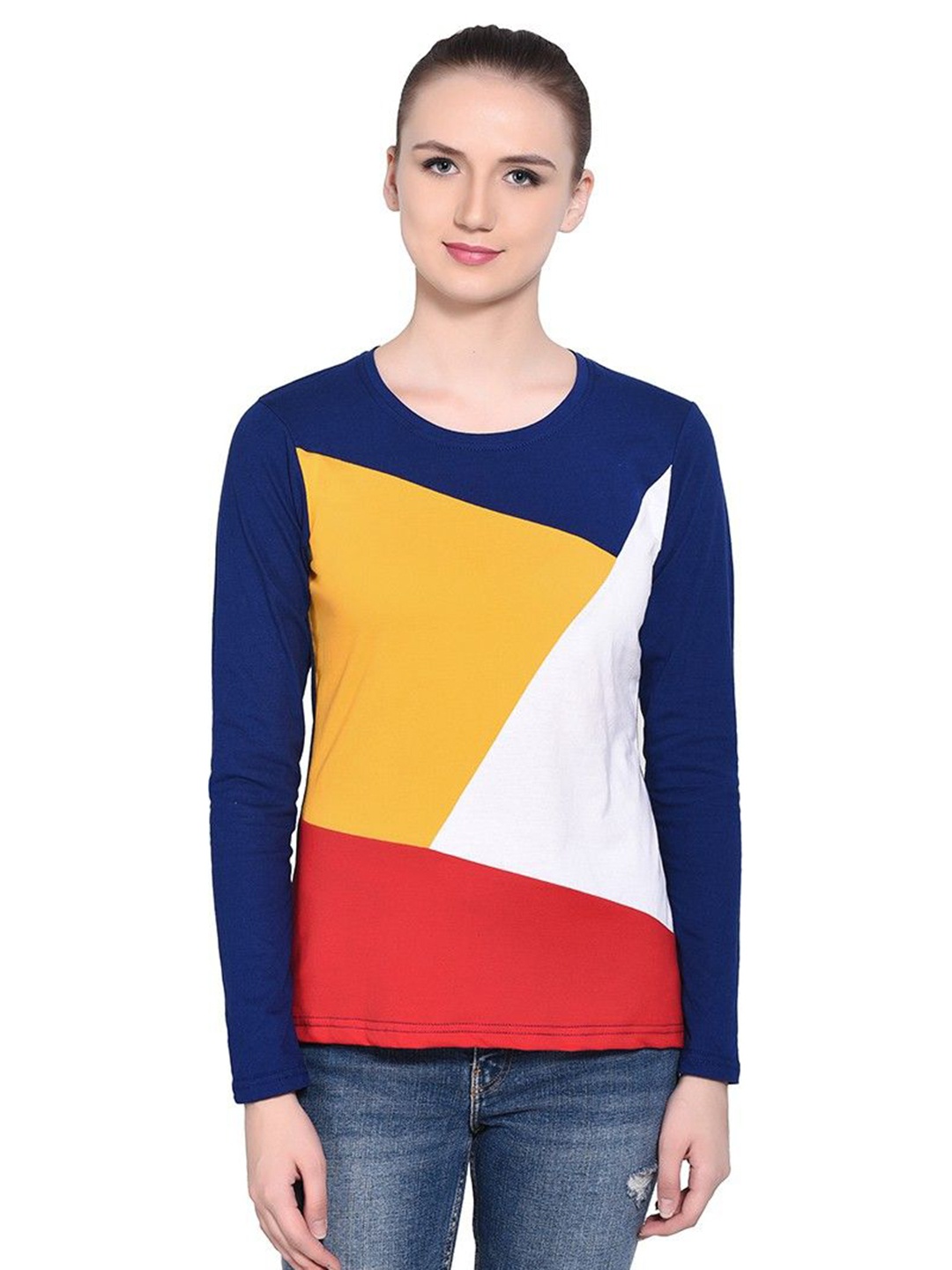 

BEYOU FASHION Women Colourblocked Pockets Slim Fit T-shirt, Multi