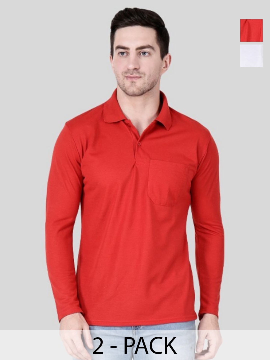 

SAIKSA FASHION Men 2 Polo Collar Pockets T-shirt, Multi