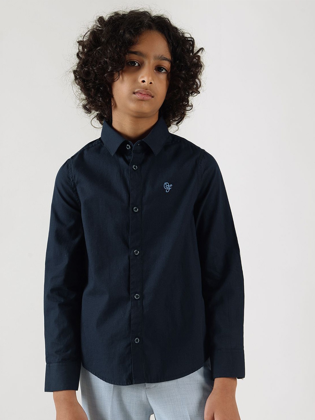 

One Friday Boys Comfort Opaque Casual Shirt, Navy blue