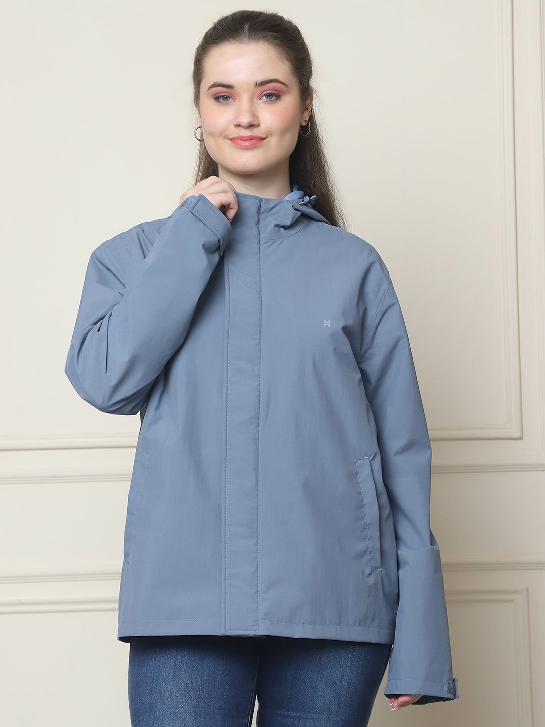 

HOUSE OF VEDAS Waterproof Hooded Rain Jacket, Blue