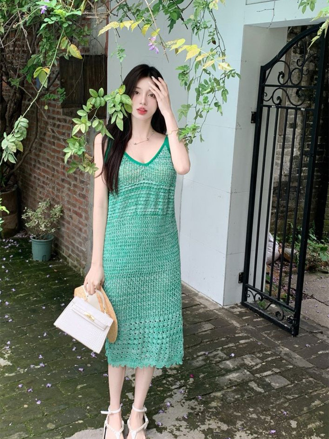 

LULU & SKY Print Sheath Midi Dress, Green