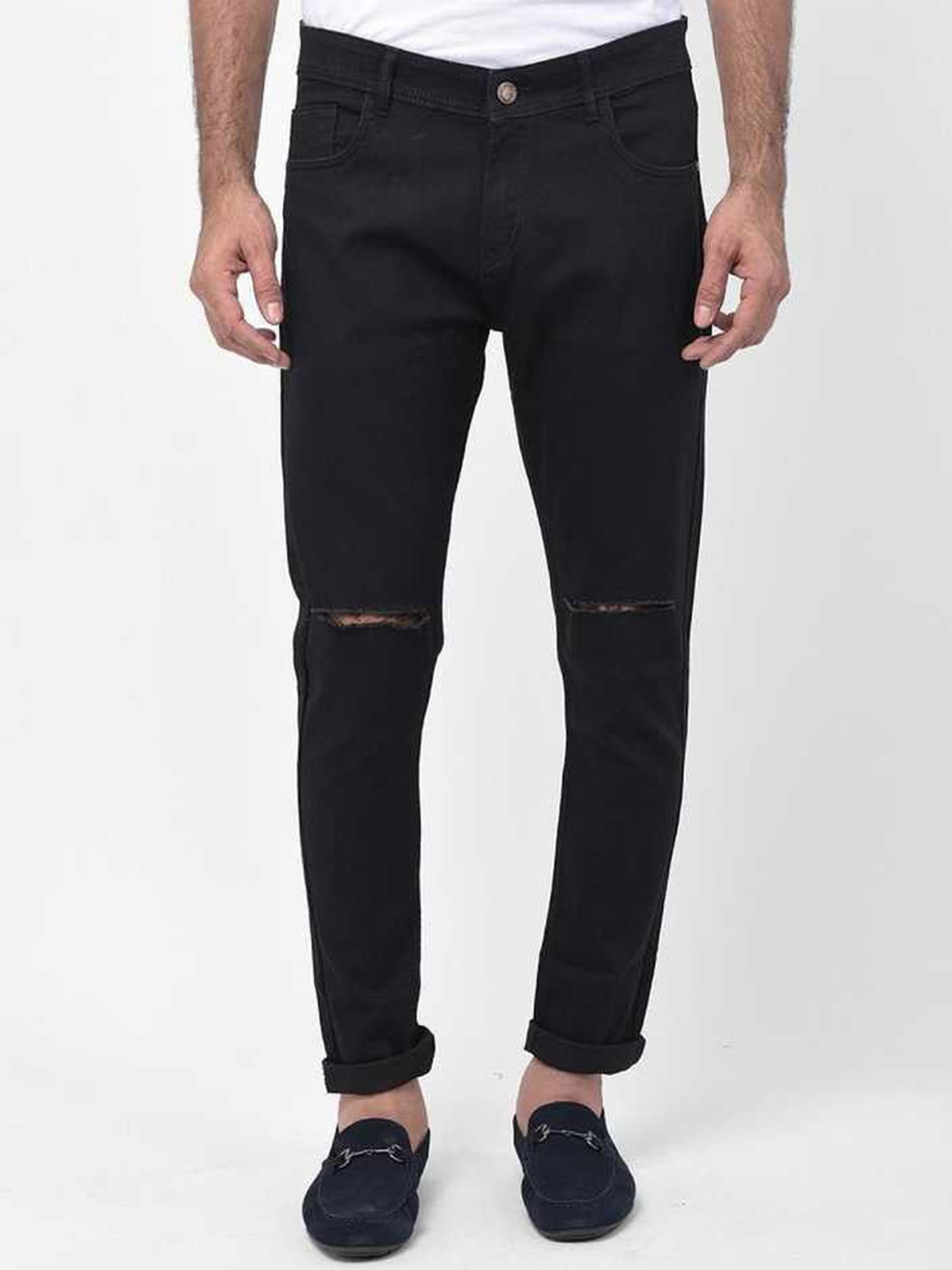 

COMFITS Men Classic Slash Knee Jeans, Black