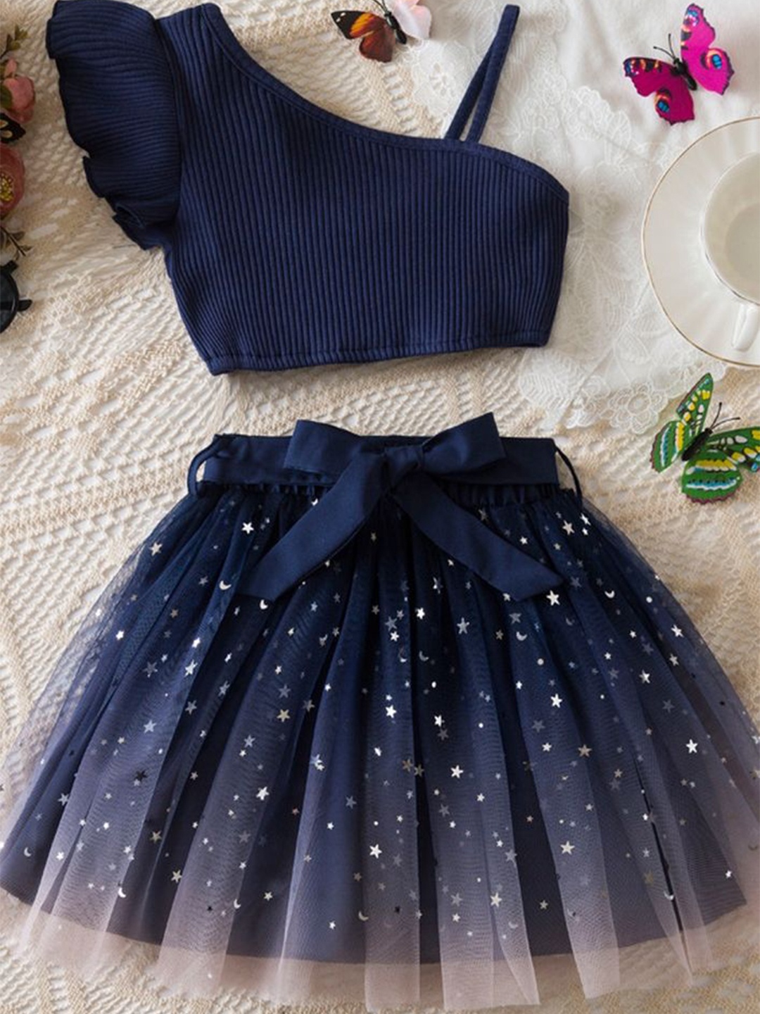 

LULU & SKY Girls Top with Skirt, Blue