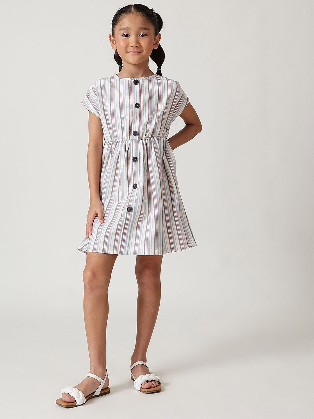 

One Friday Striped A-Line Dress, Multi