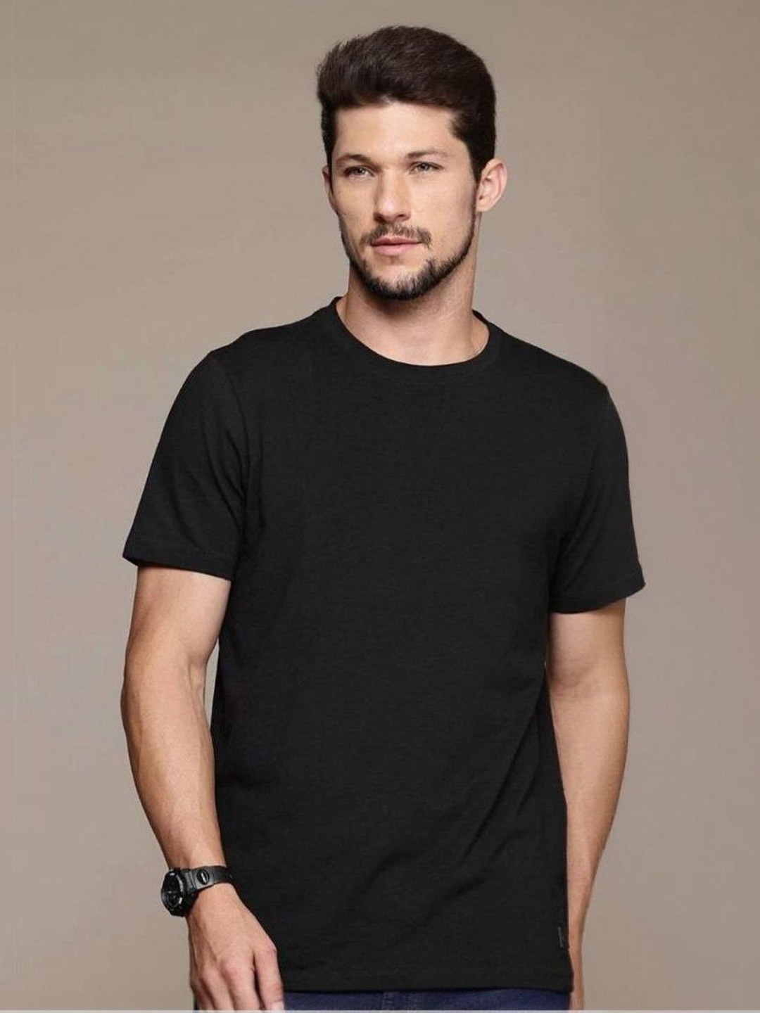 

The Roadster Lifestyle Co Pack Of 3 Round Neck T-Shirt, Black