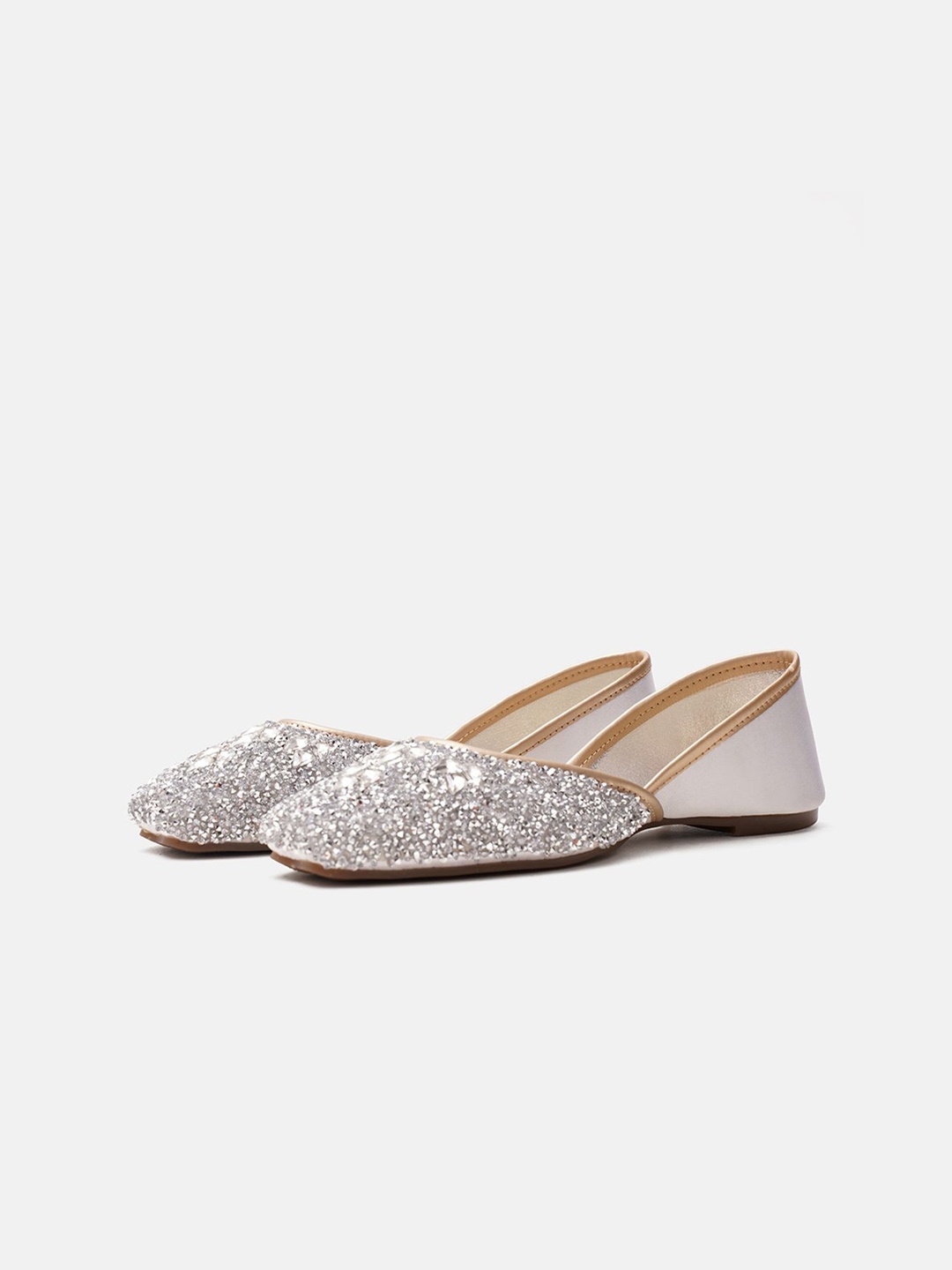 

JM Looks Girls Ethnic Mojaris with Embroidered Flats, White