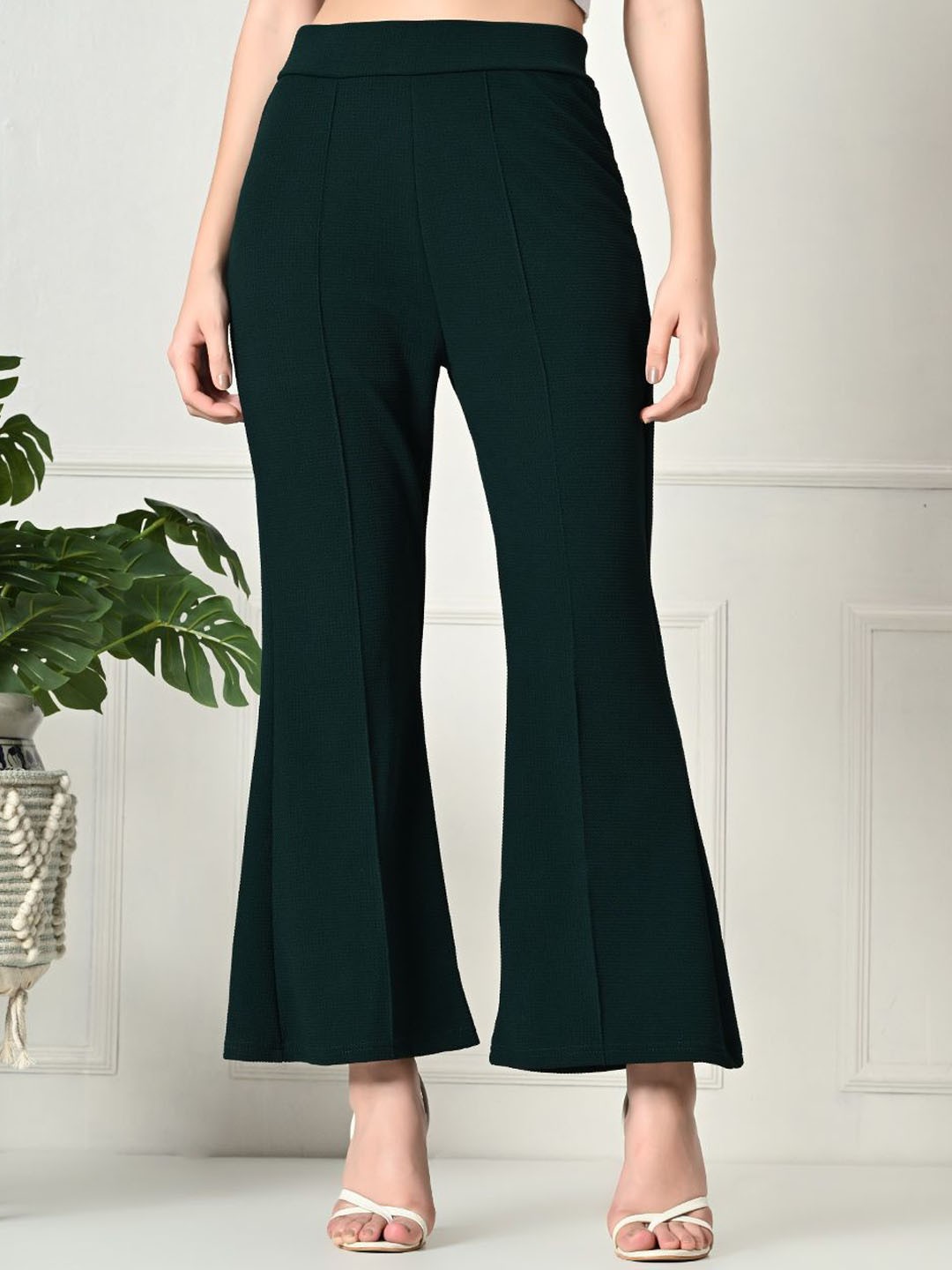 

Brainbees Women Relaxed High-Rise Trousers, Green