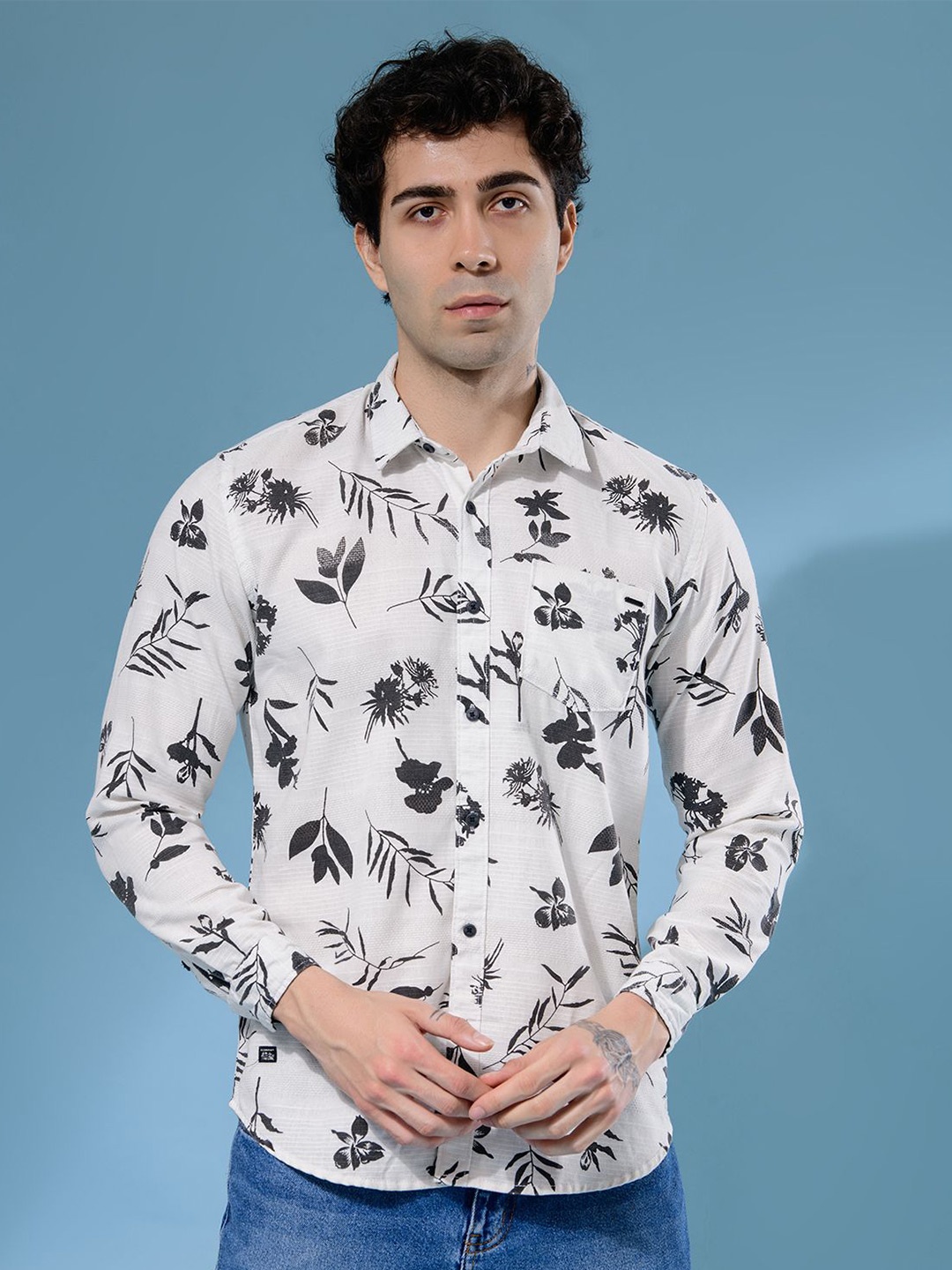 

Albion By CnM Men Comfort Opaque Casual Shirt, White