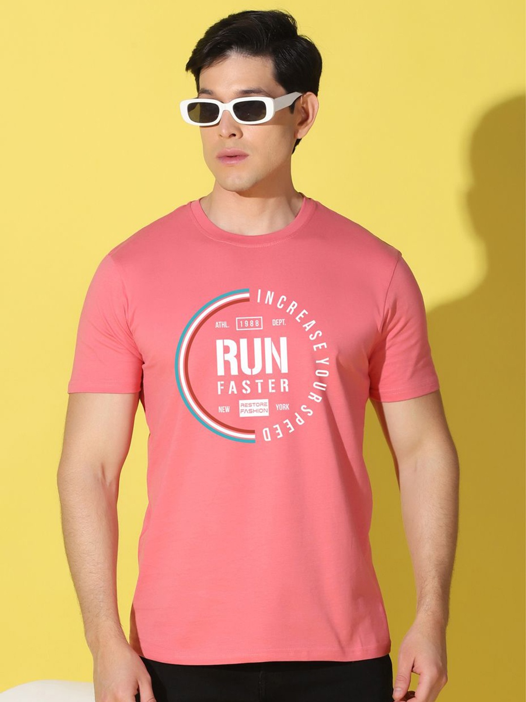 

WOOSTRO Men Typography Printed Slim Fit T-shirt, Orange