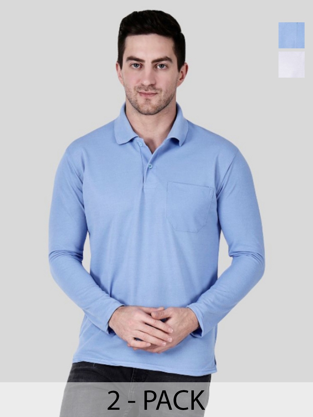 

SAIKSA FASHION Men 2 Polo Collar Pockets T-shirt, Multi