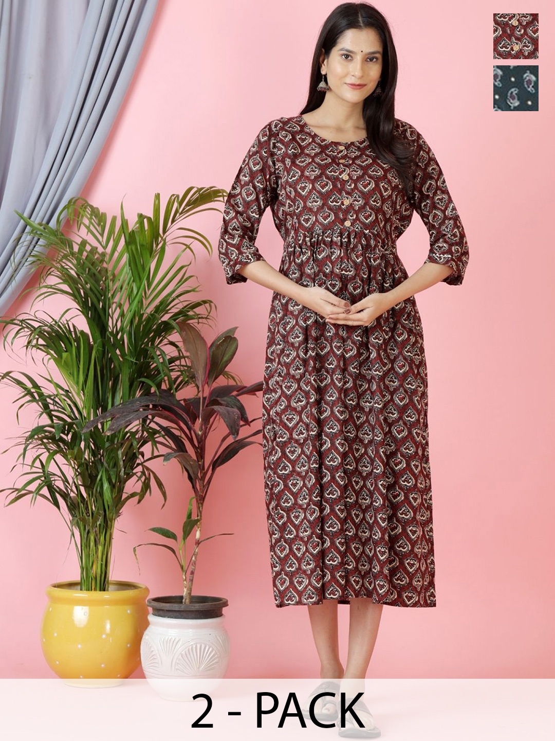 

Moda Rapido Women Ethnic Motifs Printed Thread Work Anarkali Kurta, Multi