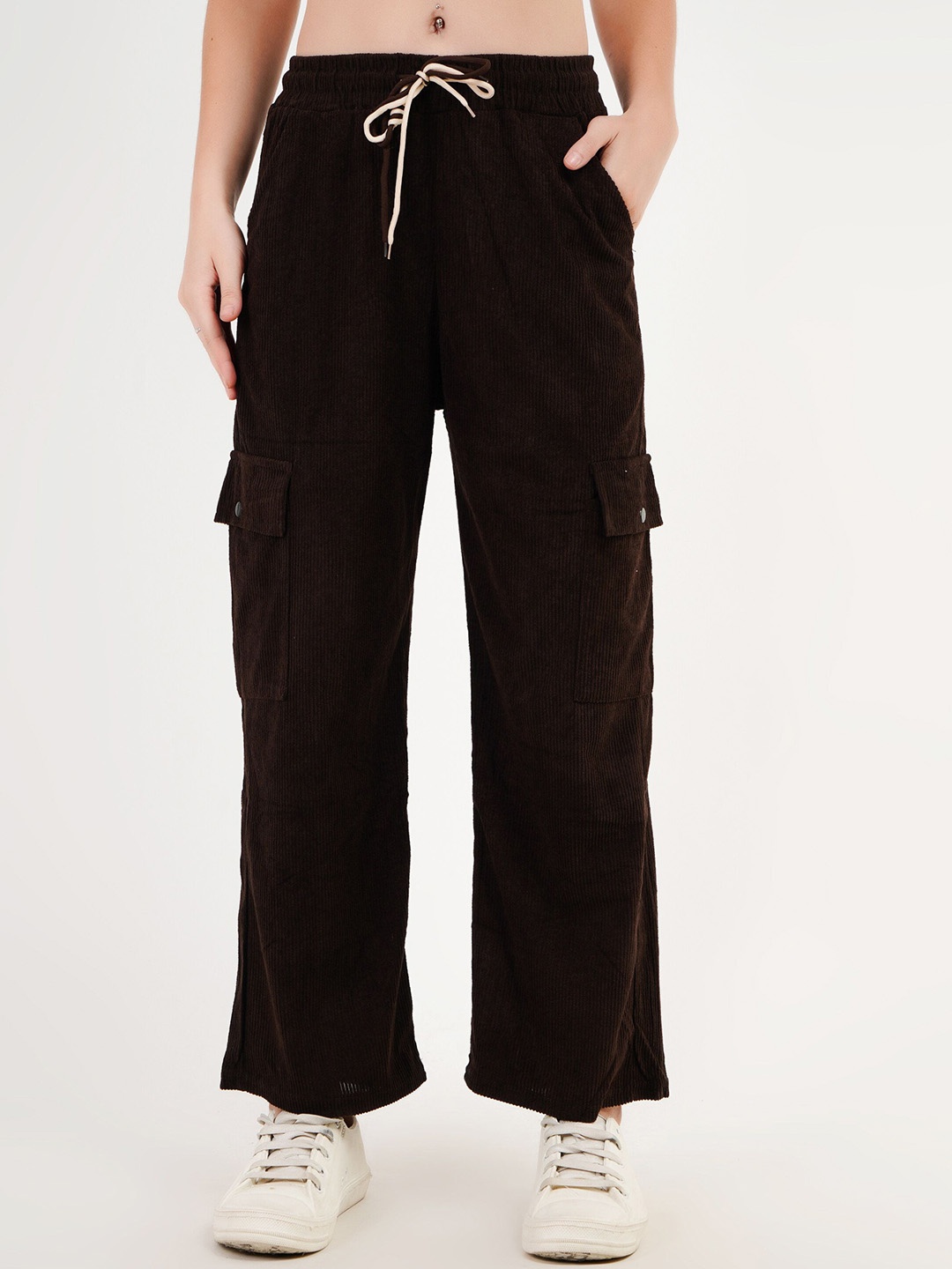 

Lugo Women Cargos Trousers, Coffee brown