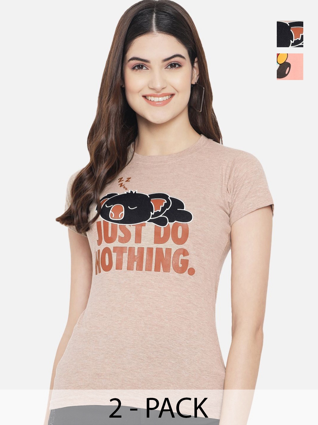 

Dreambe Women Typography Printed T-shirt, Multi