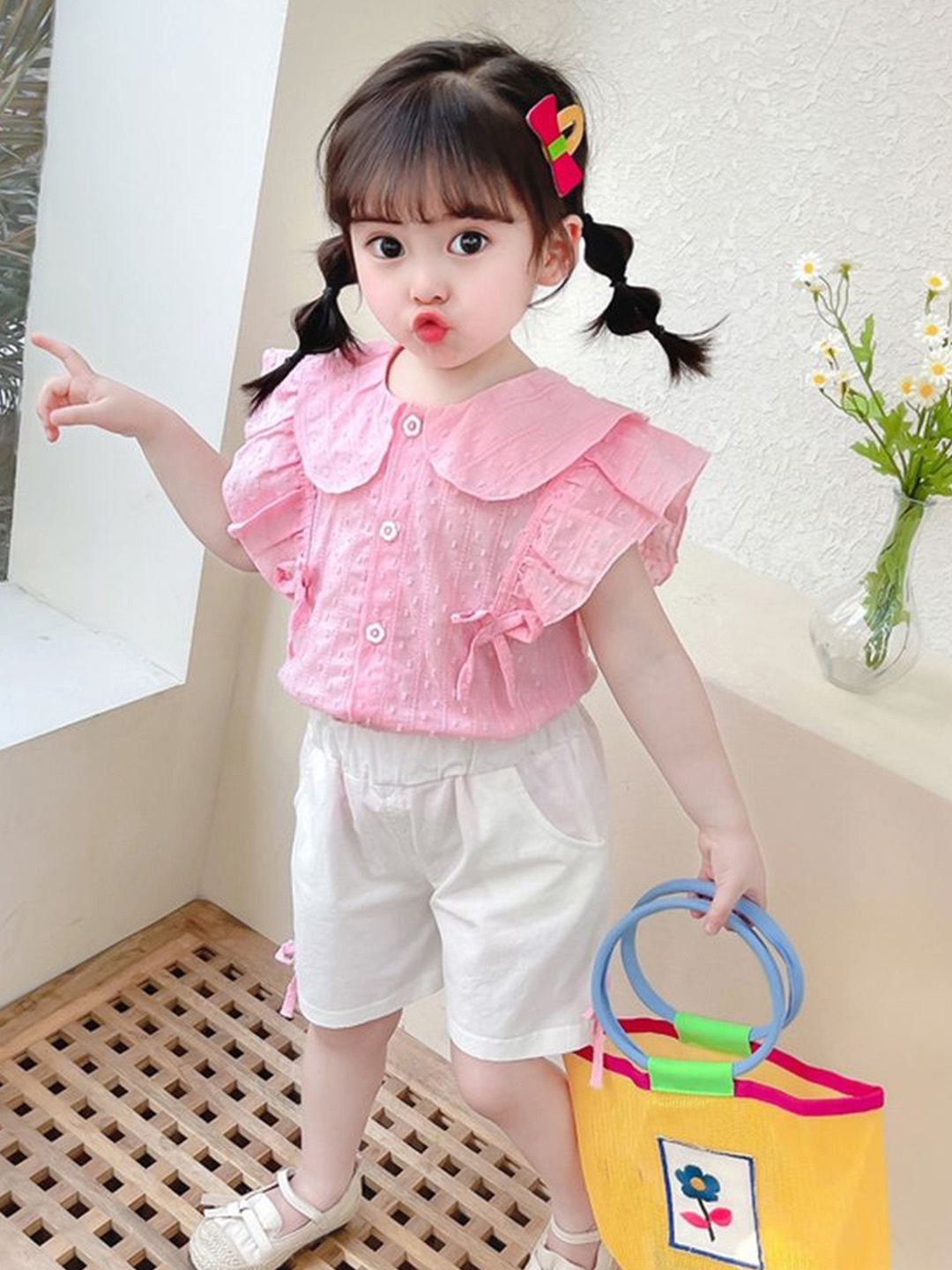 

LULU & SKY Girls Top with Shorts, Pink