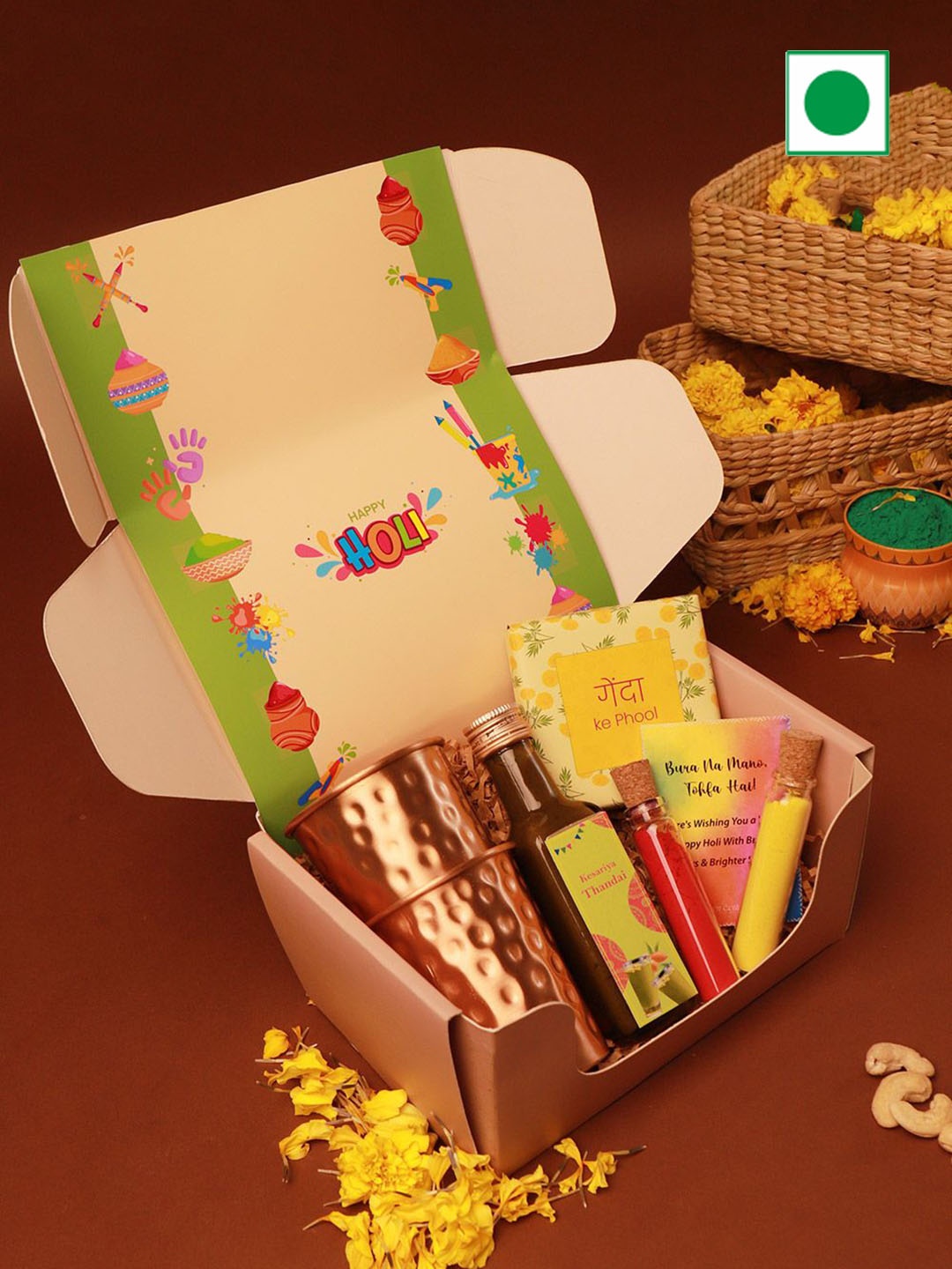 

The Knot Company Set of 6 Holi Gift Hamper, Yellow