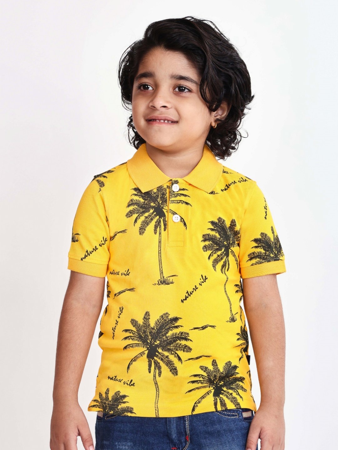 

Killer Boys Printed Tropical Pure Cotton T-shirt, Yellow