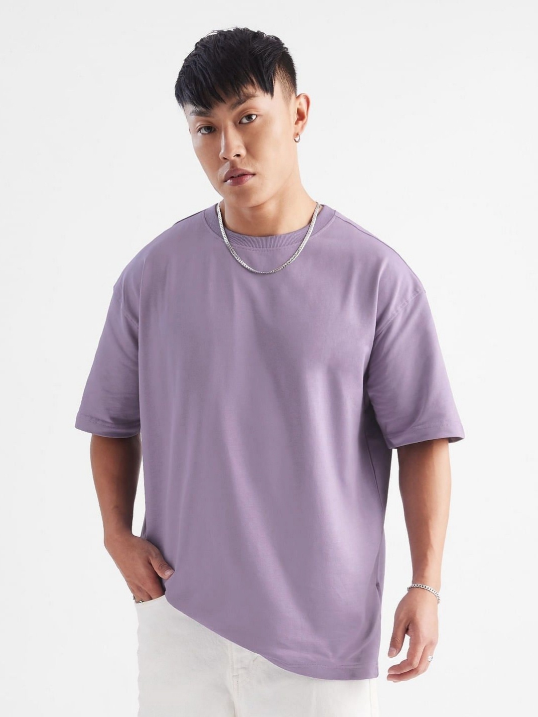 

Jack Paris Men Raw Edge T-shirt, Purple