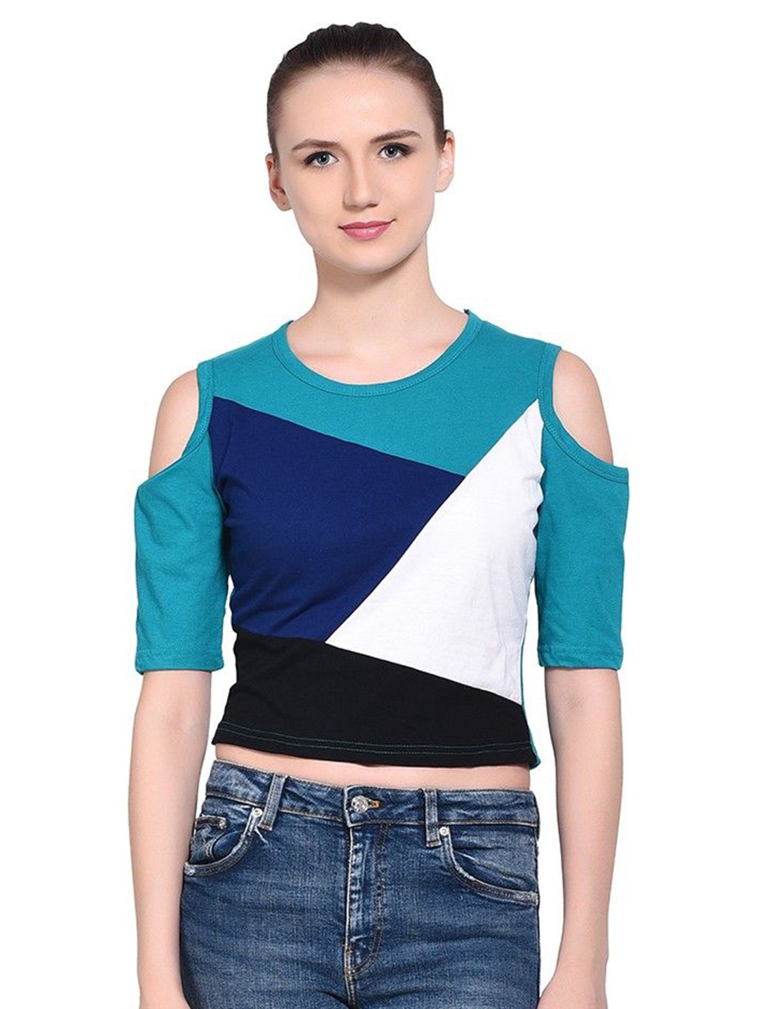 

BEYOU FASHION Women Typography Raw Edge Slim Fit T-shirt, Multi