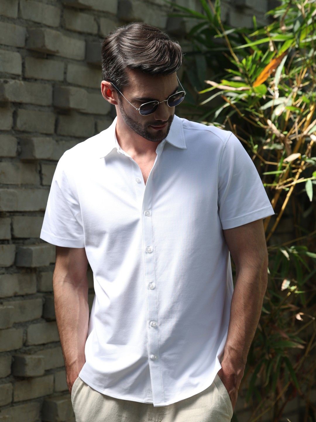 

EAZY Men Opaque Casual Shirt, White