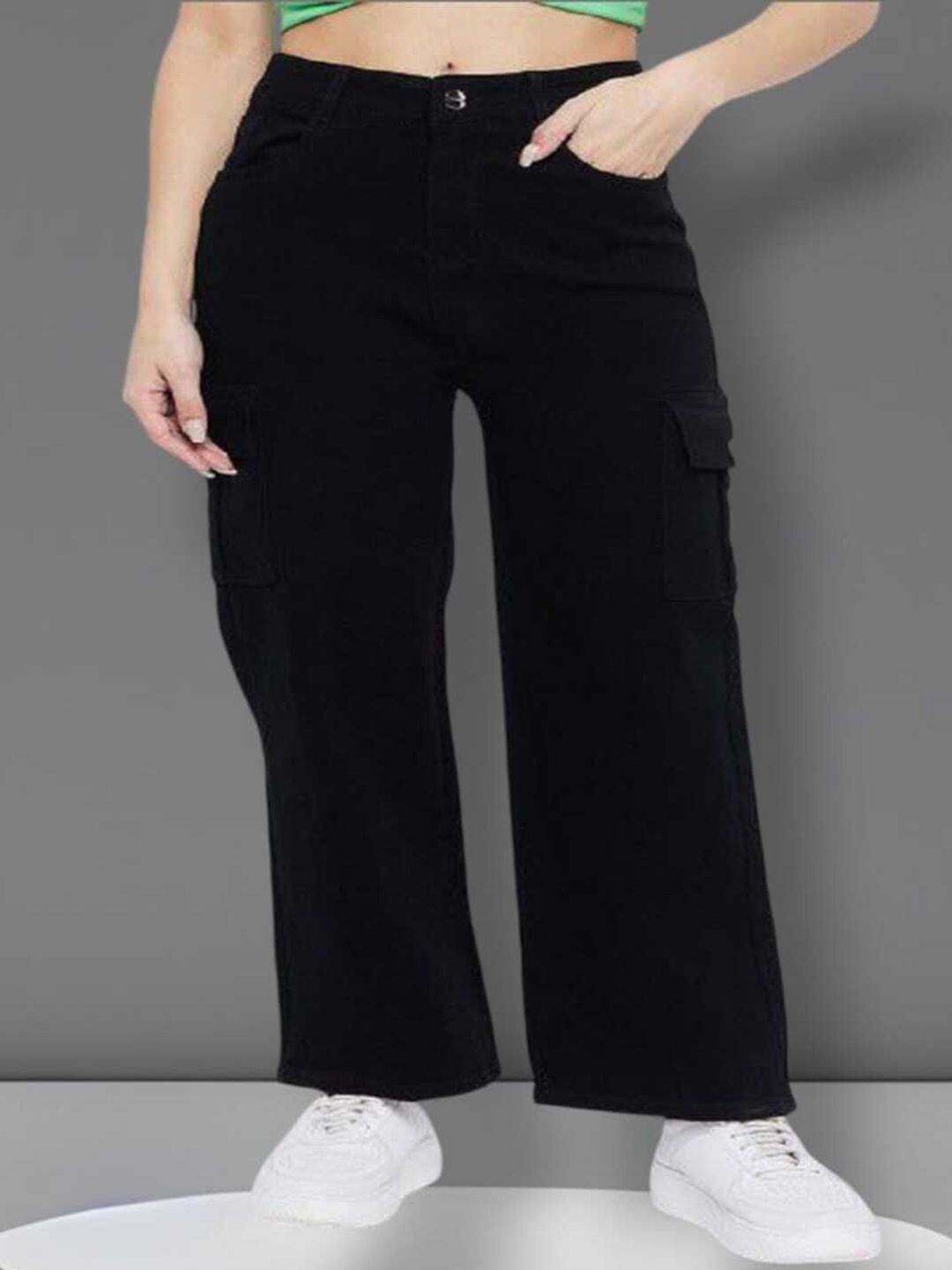 

Perfect Outlet Women Boyfriend Fit High-Rise Stretchable Jeans, Black