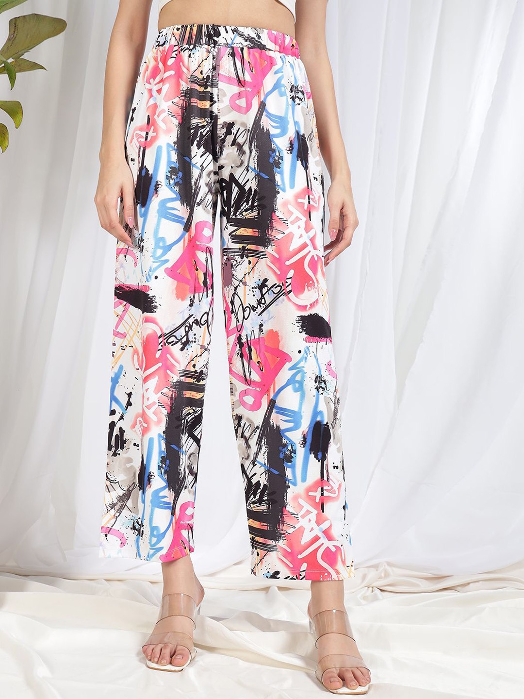 

BAESD Women Floral Printed Original Loose Fit Pleated Trousers, Multi