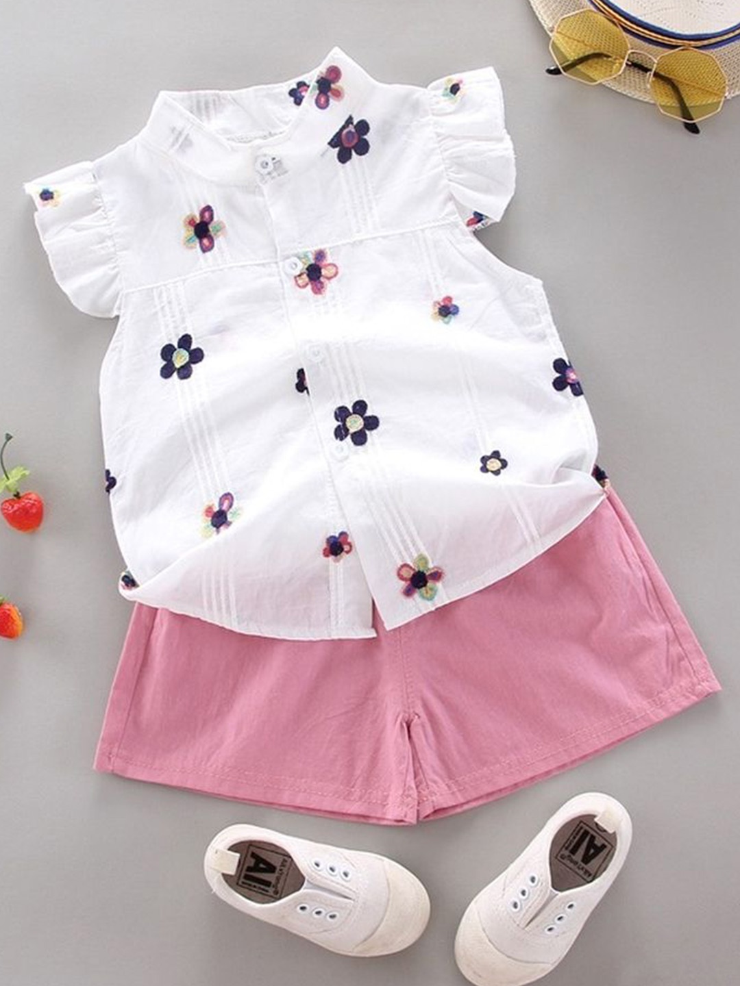 

LULU & SKY Girls Printed Top with Shorts, Pink