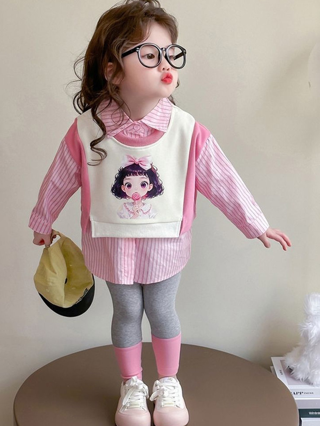 

LULU & SKY Girls T-shirt with Leggings, Pink
