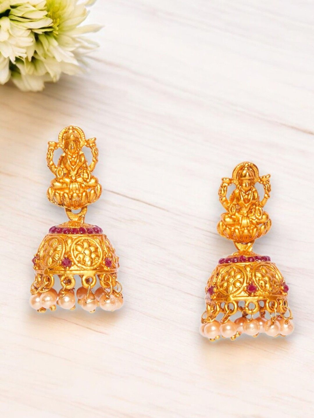 

Anouk Contemporary Jhumkas Earrings, Gold