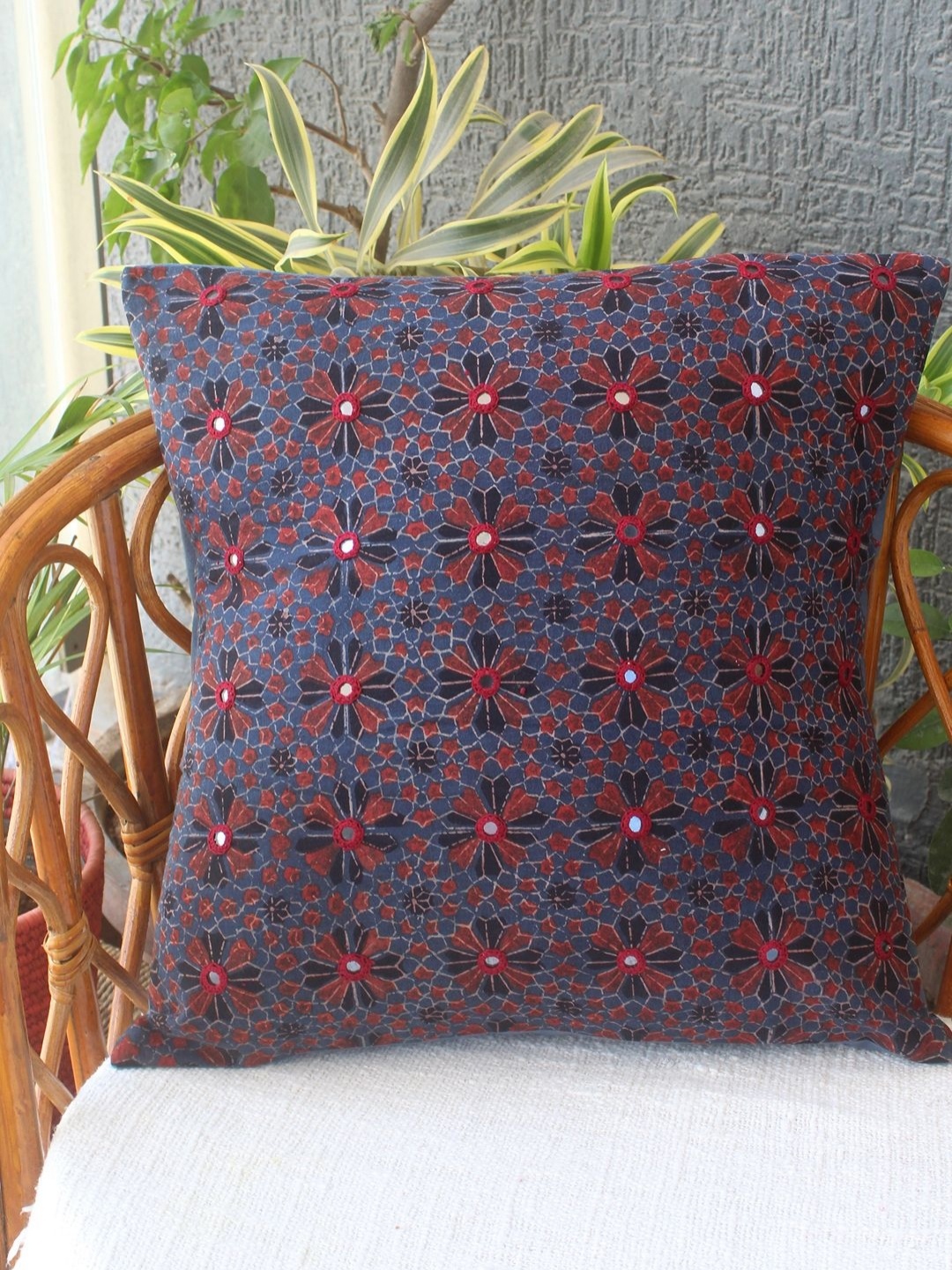 

Weaves of Tradition Blue & Brown Ethnic Motifs Square Cushion Covers