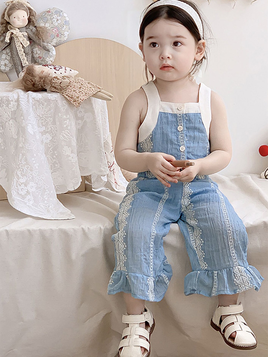 

LULU & SKY Girls Top with Trousers, Blue