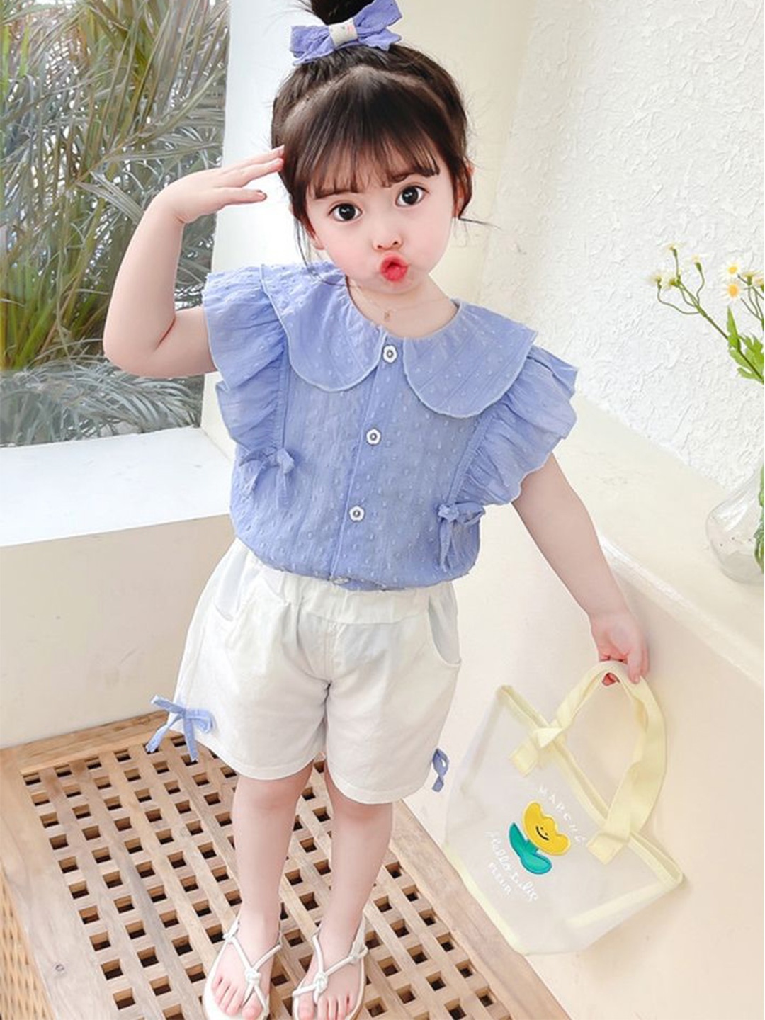 

LULU & SKY Girls Top with Shorts, Blue