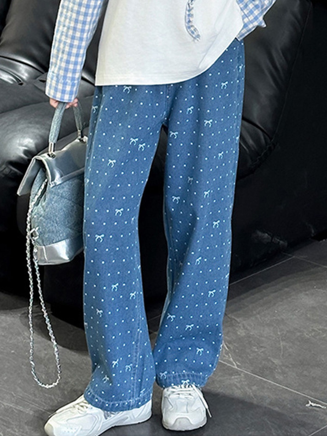 

LULU & SKY Girls Straight Fit High-Rise Highly Distressed Light Fade Jeans, Blue