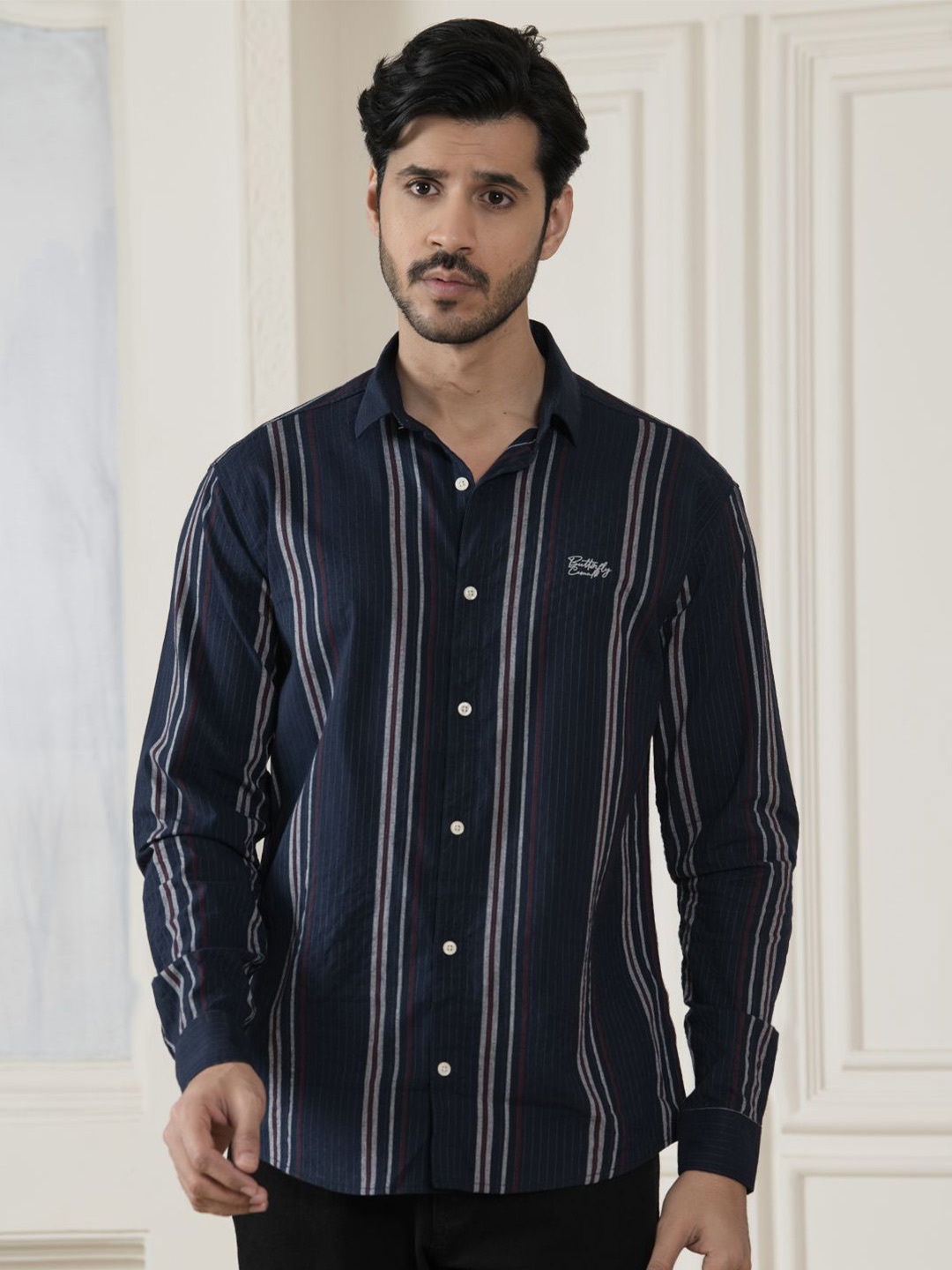 

Albion By CnM Men Comfort Opaque Casual Shirt, Blue