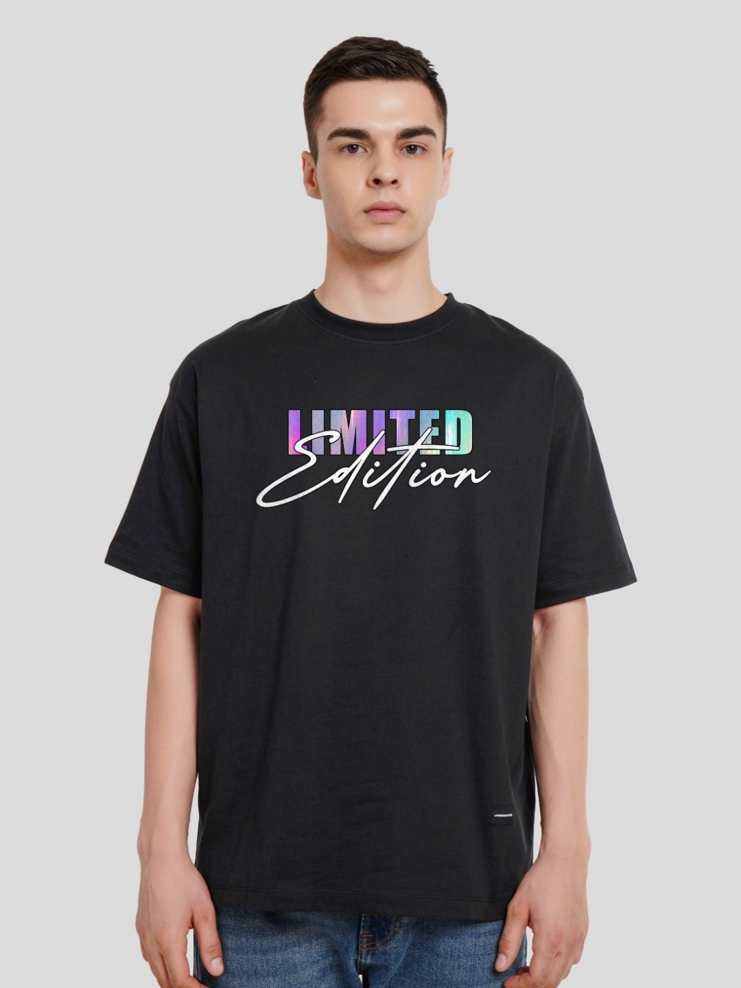

Underrated Club Men Typography Printed Bio Finish Applique T-shirt, Black