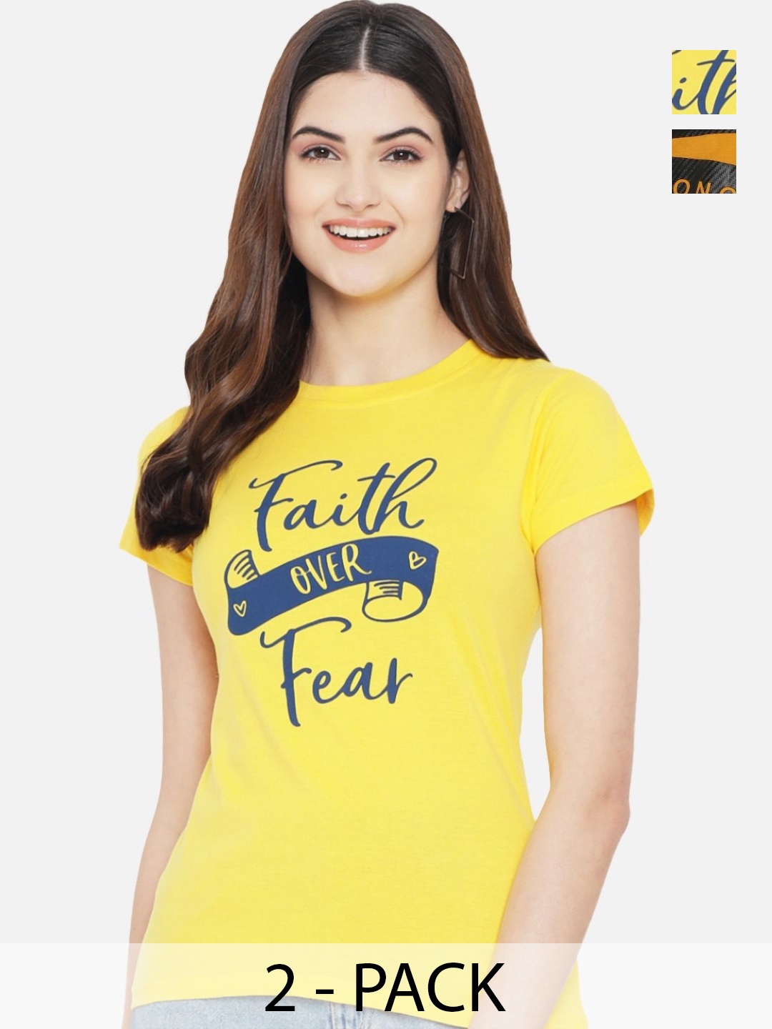 

Dreambe Women Typography Printed T-shirt, Multi