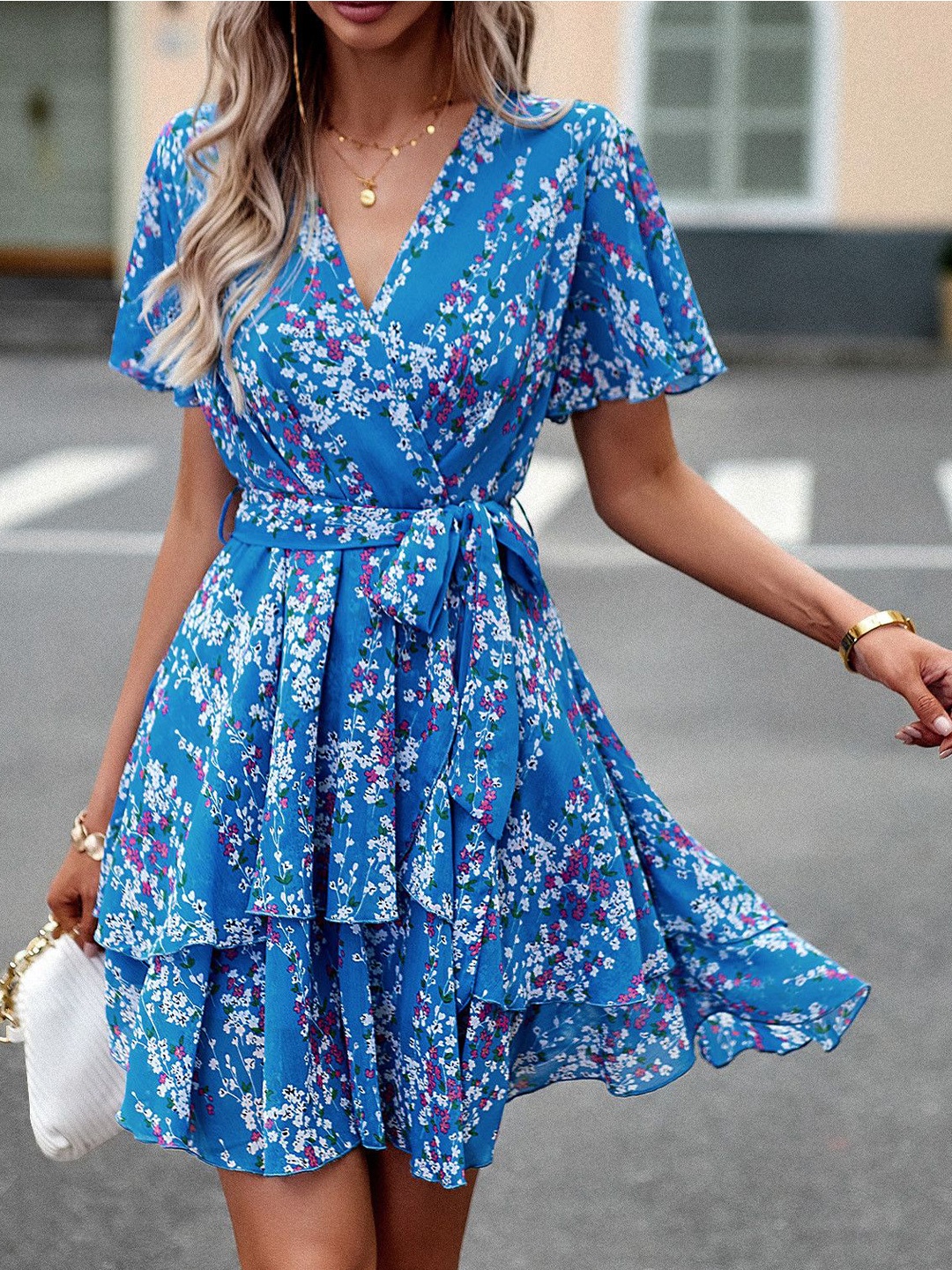 

Mast & Harbour Print A-Line Dress, Blue