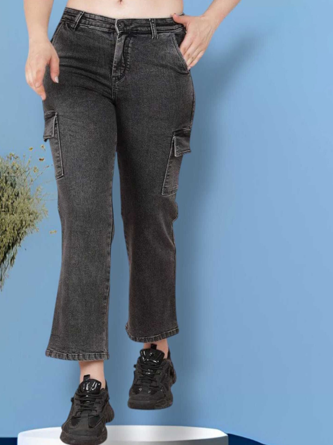 

Perfect Outlet Women Boyfriend Fit High-Rise Stretchable Jeans, Grey