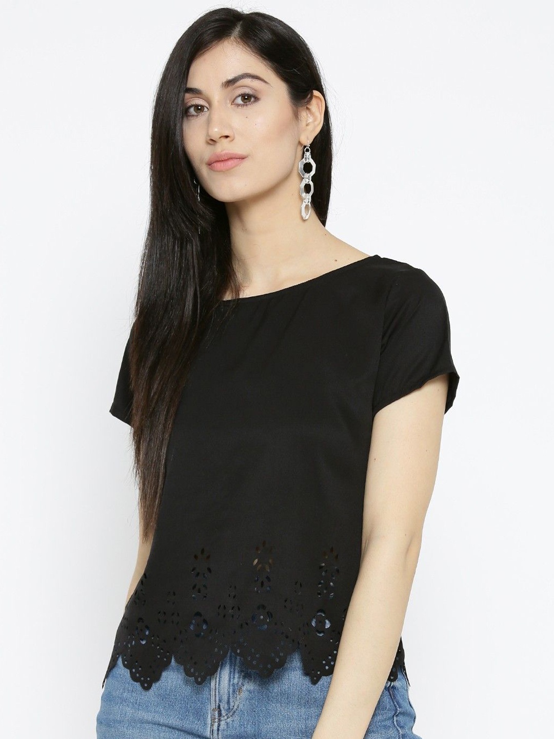 

Moda Rapido Crepe Top, Black