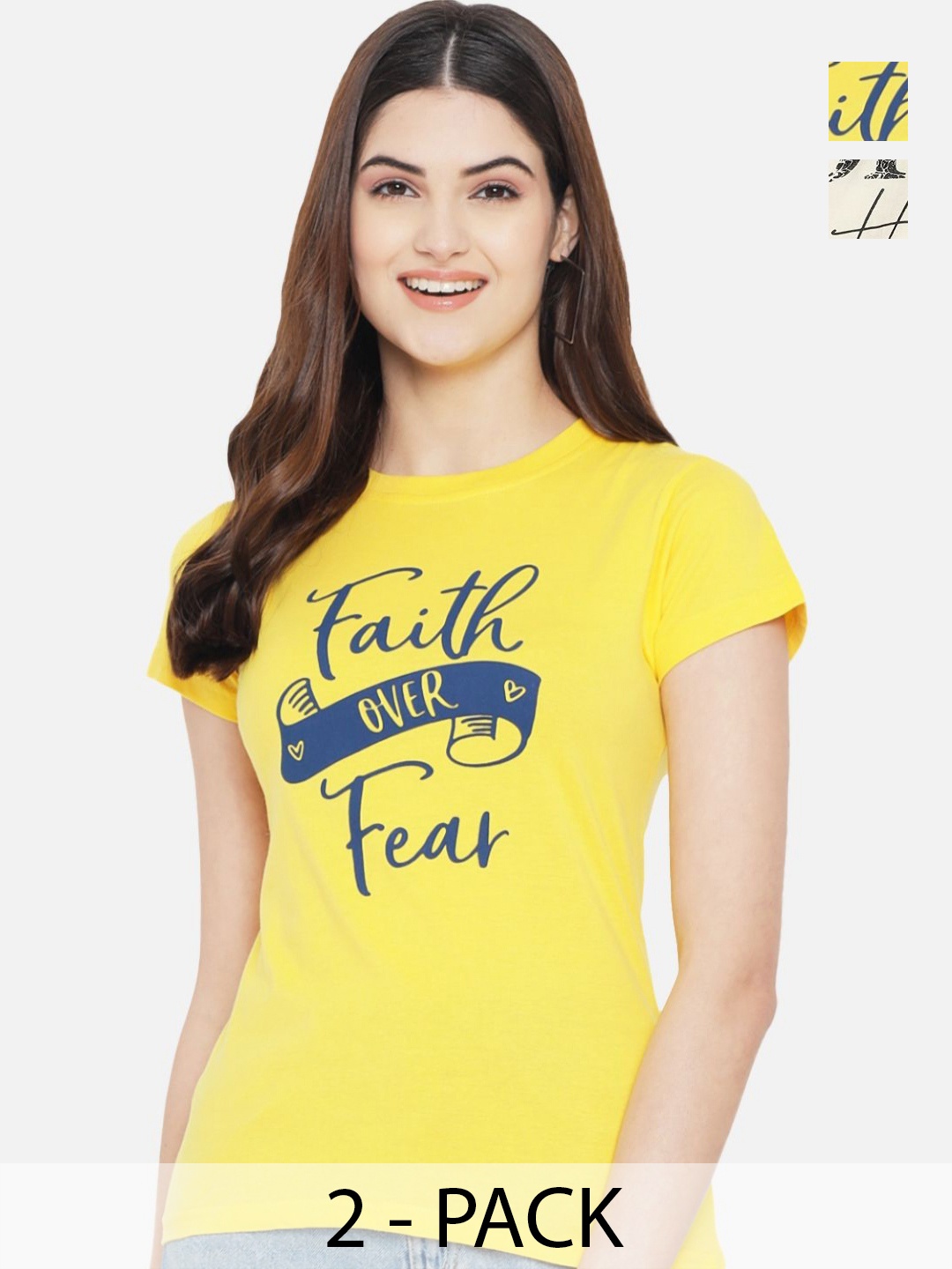 

Dreambe Women Typography Printed T-shirt, Multi