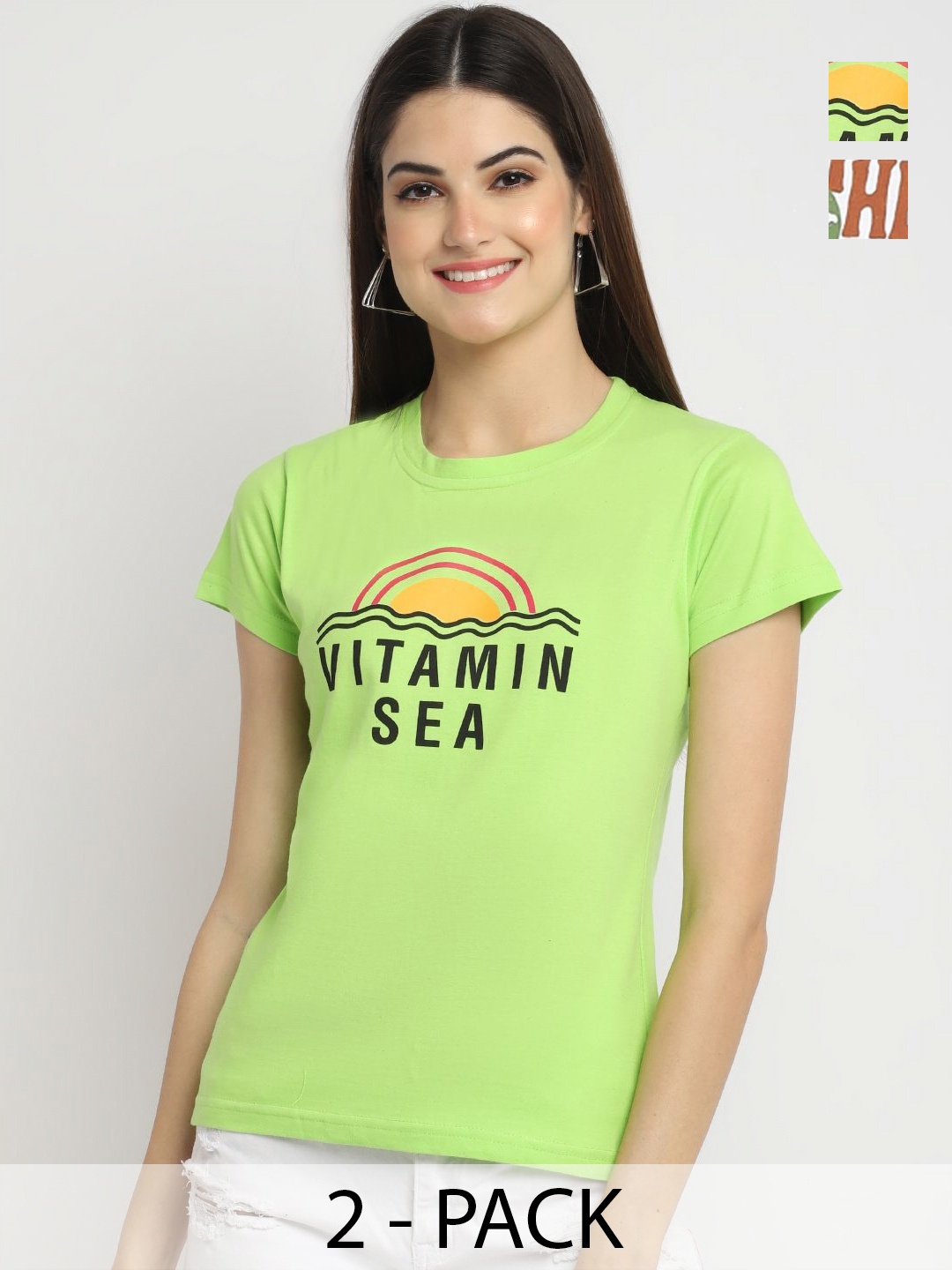 

Dreambe Women Typography Printed T-shirt, Multi